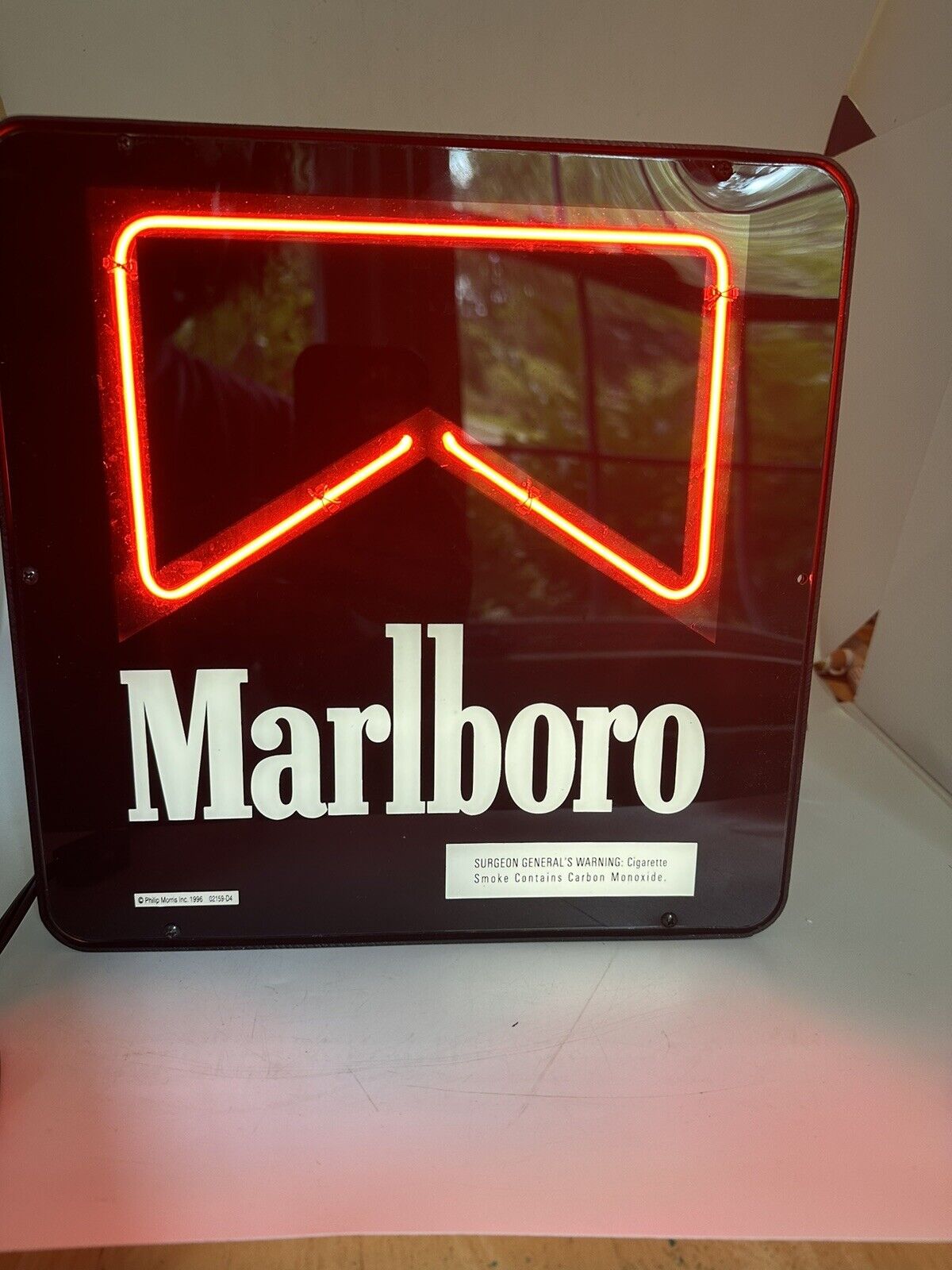 Vintage 97 Marlboro Neon Advertisement Sign Super Cool 12x12 Plastic Casing