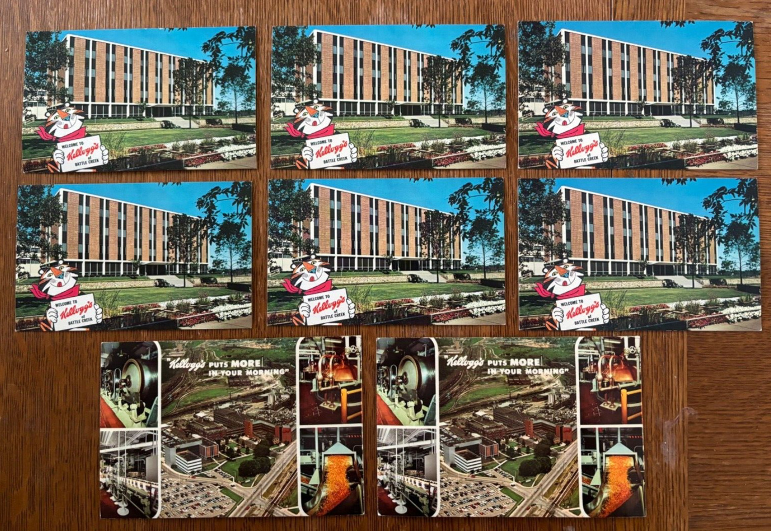 Lot of 8 Kellogg Company Battle Creek Michigan -6 Tony Tiger Postcard Unposted +