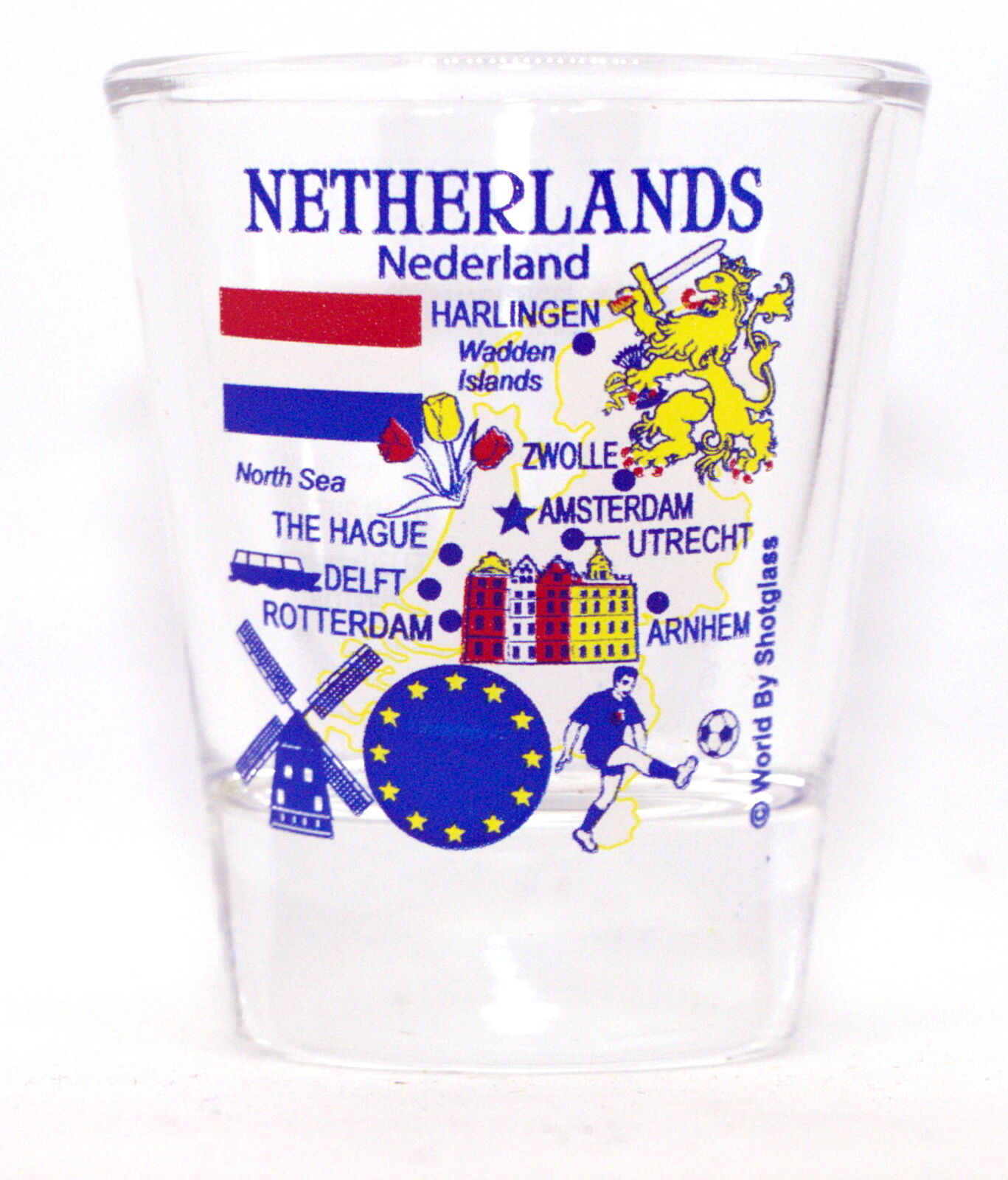 NETHERLANDS EU SERIES LANDMARKS AND ICONS COLLAGE SHOT GLASS SHOTGLASS