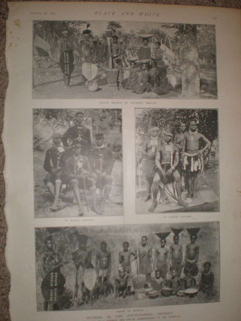 Printed photos scenes at Zoutpansberg Transvaal South Africa 1897 my  ref L