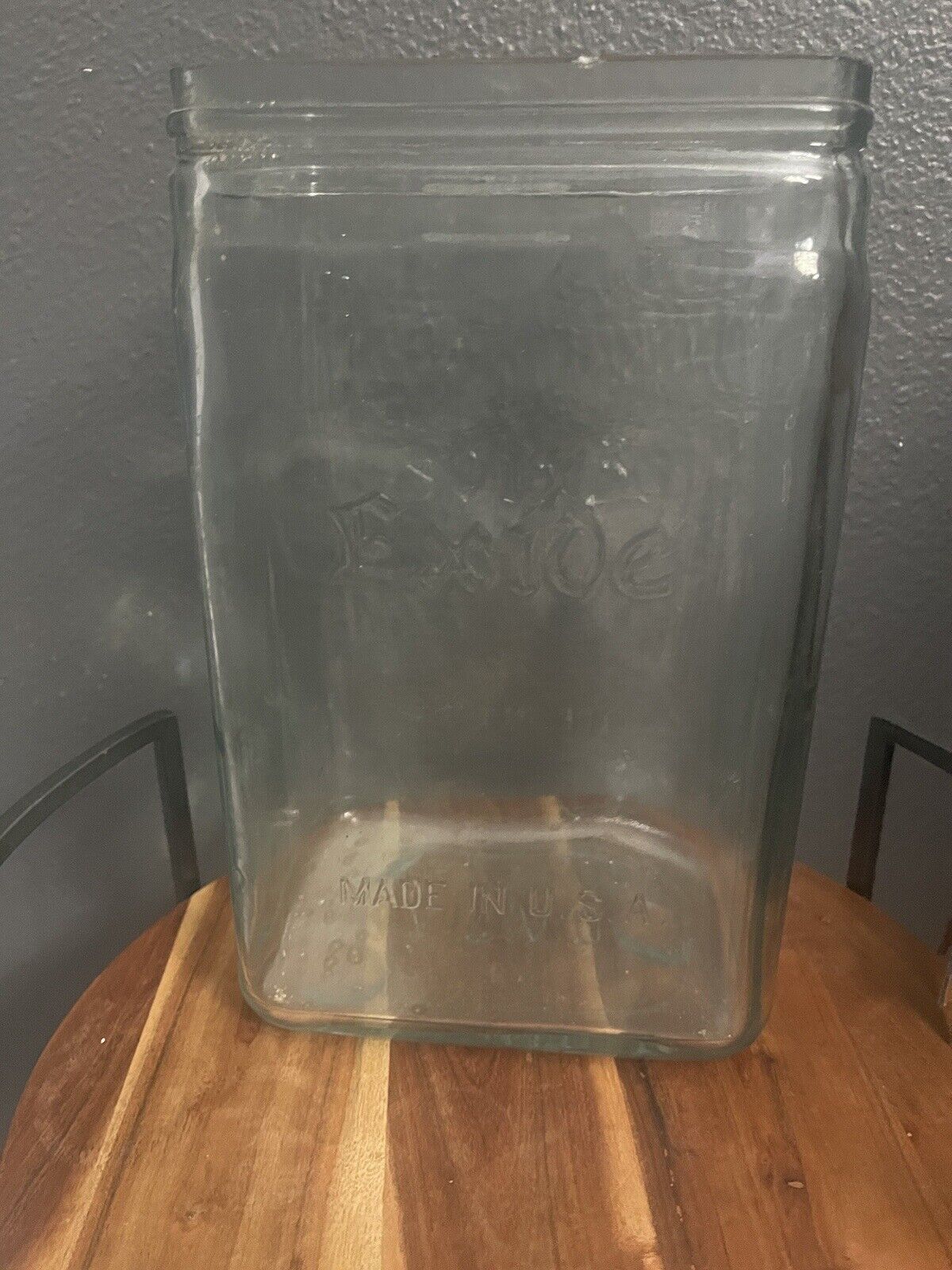 EXIDE DMG-7 Industrial Antique USA Clear Glass Battery Jar