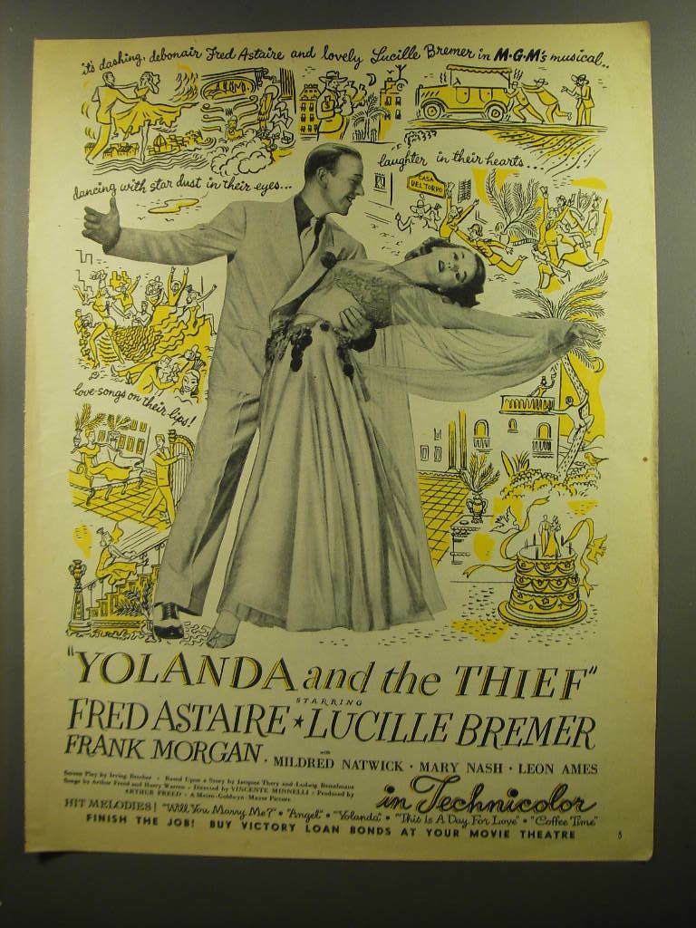 1945 Yolanda and the Thief Movie Ad - Fred Astaire and Lucille Bremer