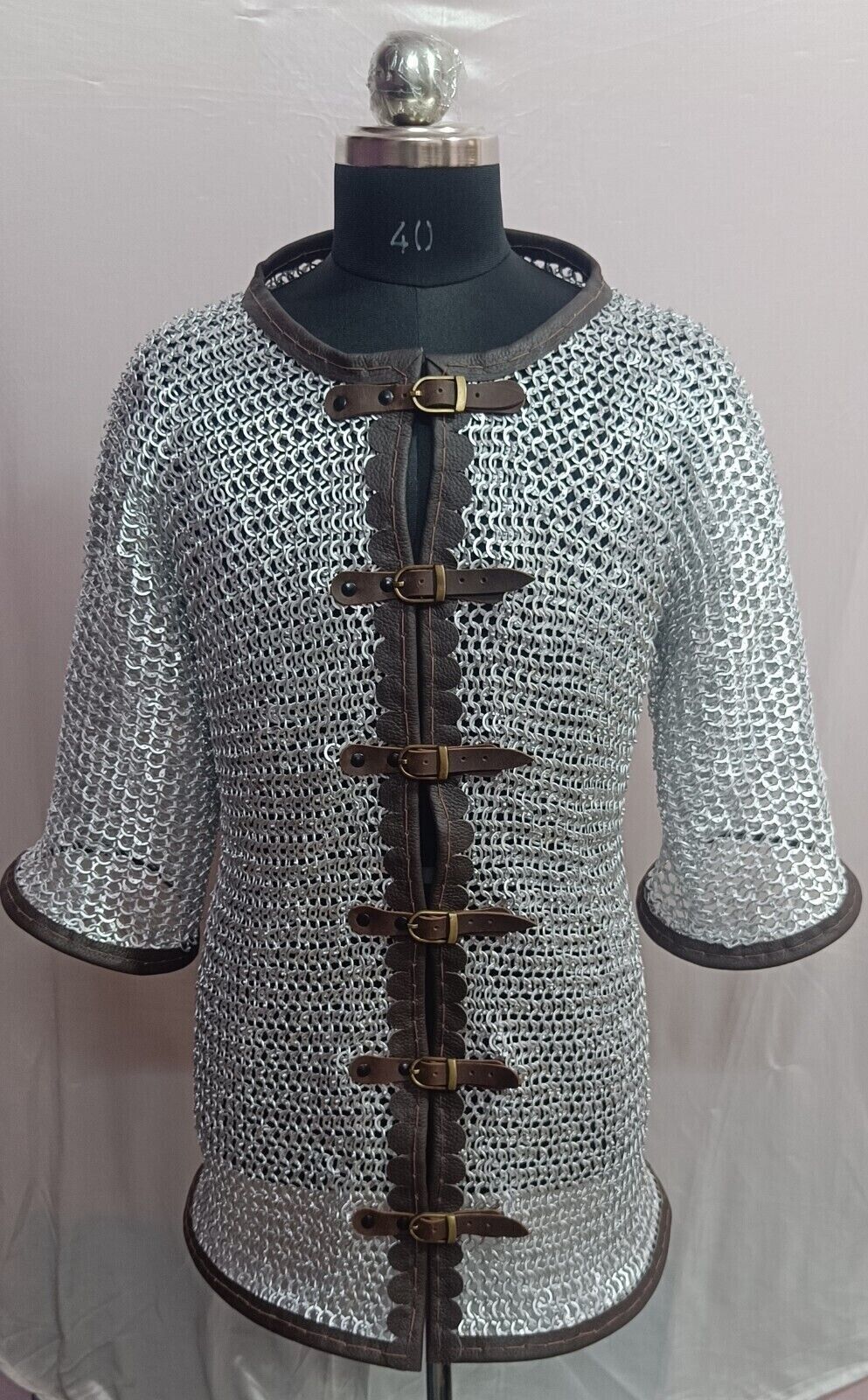 Chainmail shirt | Aluminium 10 mm 16 gauge flat solid ring dome riveted | waser