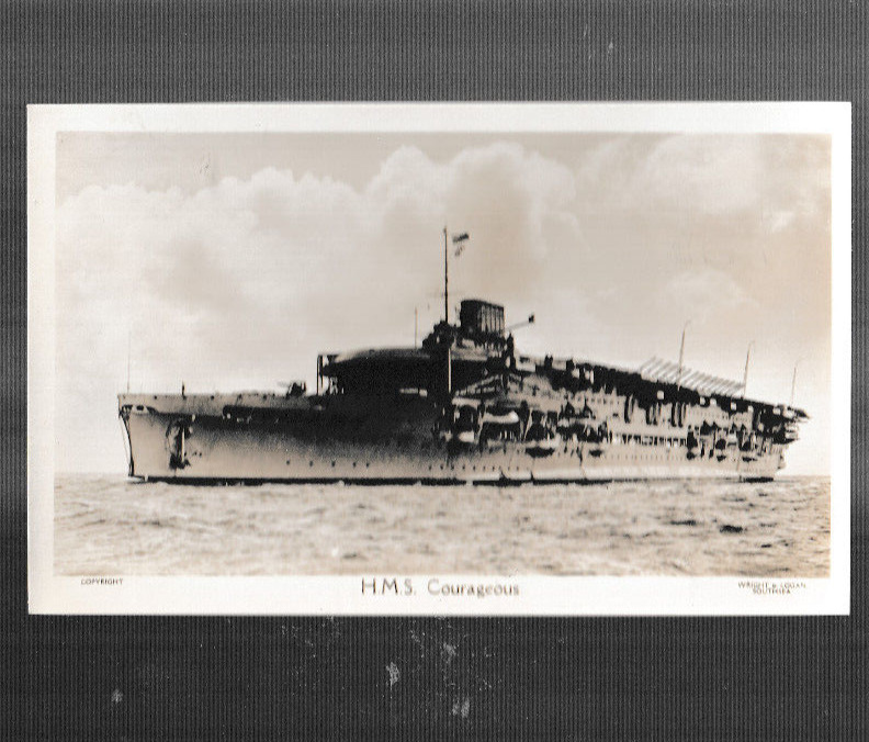HMS COURAGEOUS NAVY POSTCARD battleship a