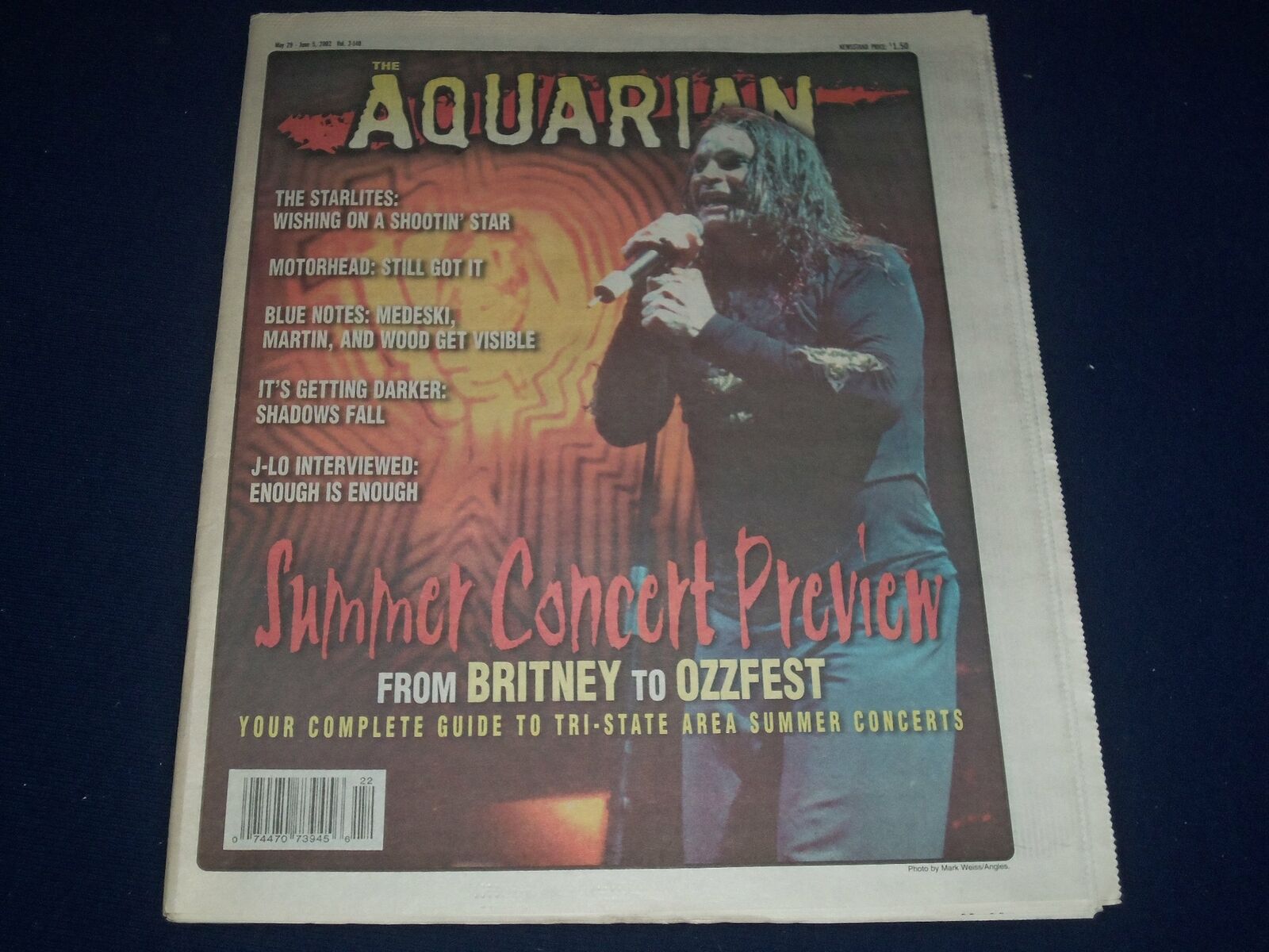 2002 MAY 29-JUNE 5 AQUARIAN WEEKLY NEWSPAPER - OZZY OSBOURNE COVER - J 1151