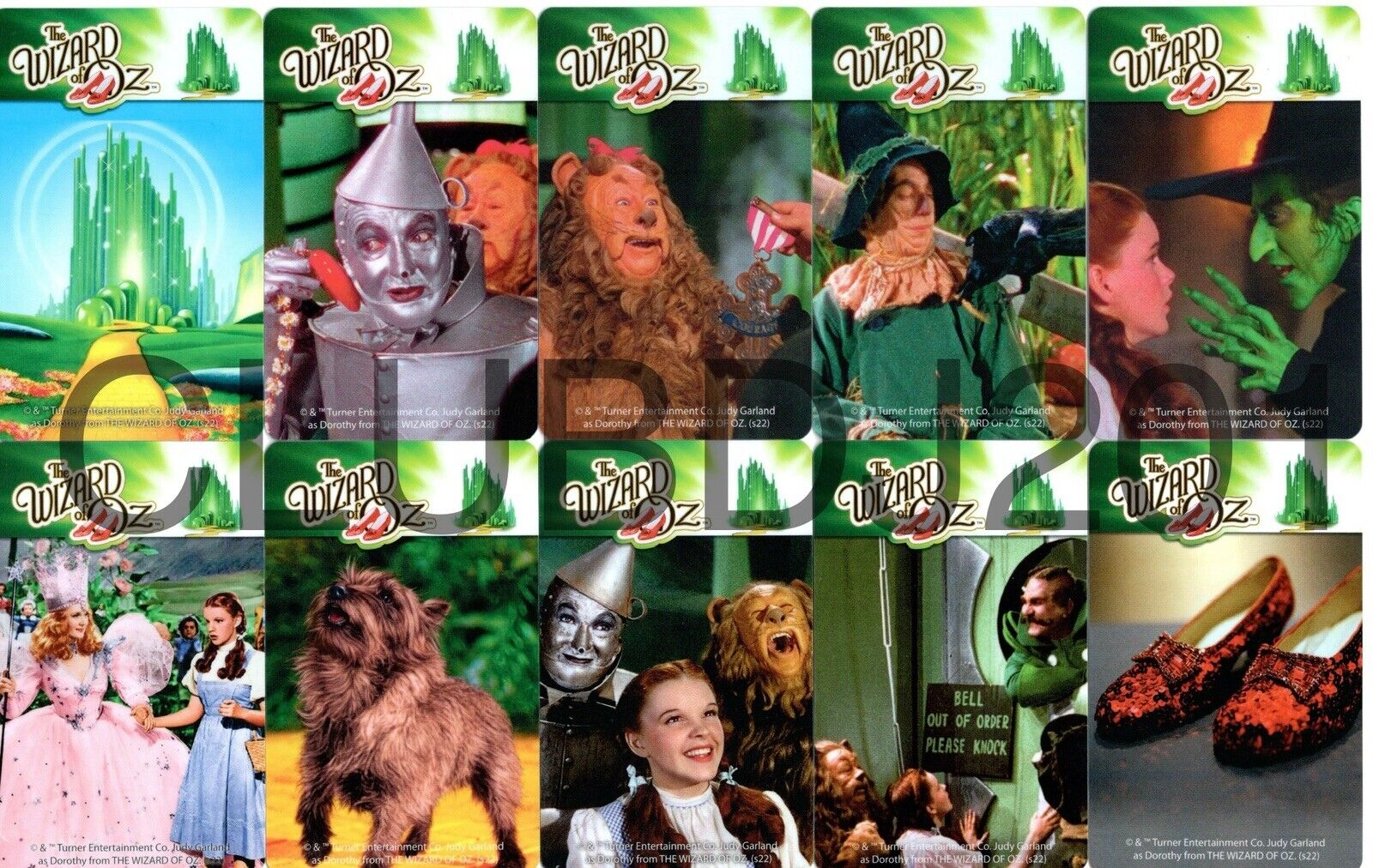 Wizard Of Oz Coin Pusher Arcade Game~FULL BONUS SET 1-10 Cards from ROUND 1