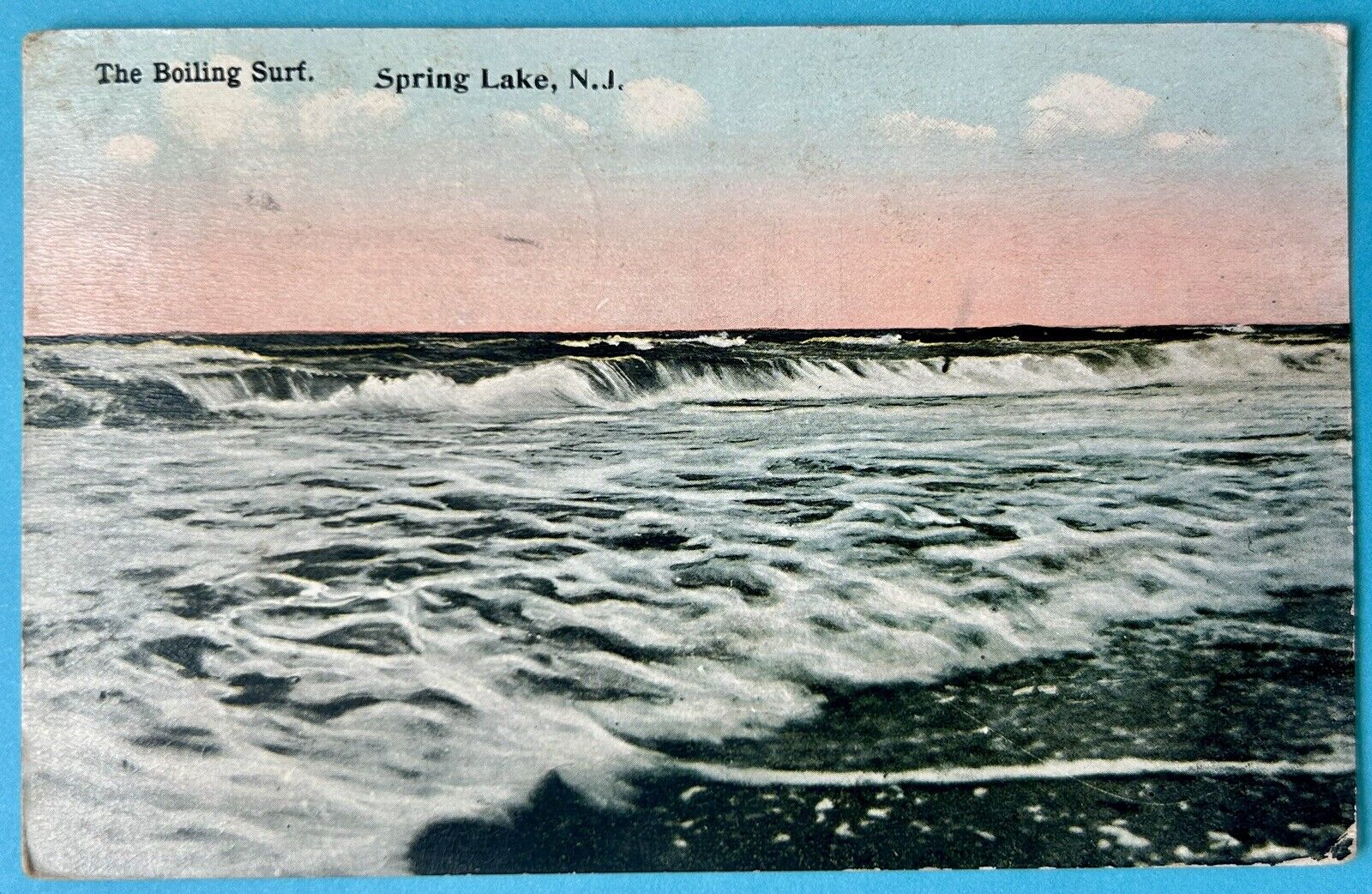 The Boiling Surf. Spring Lake New Jersey. NJ 1915 Vintage Postcard