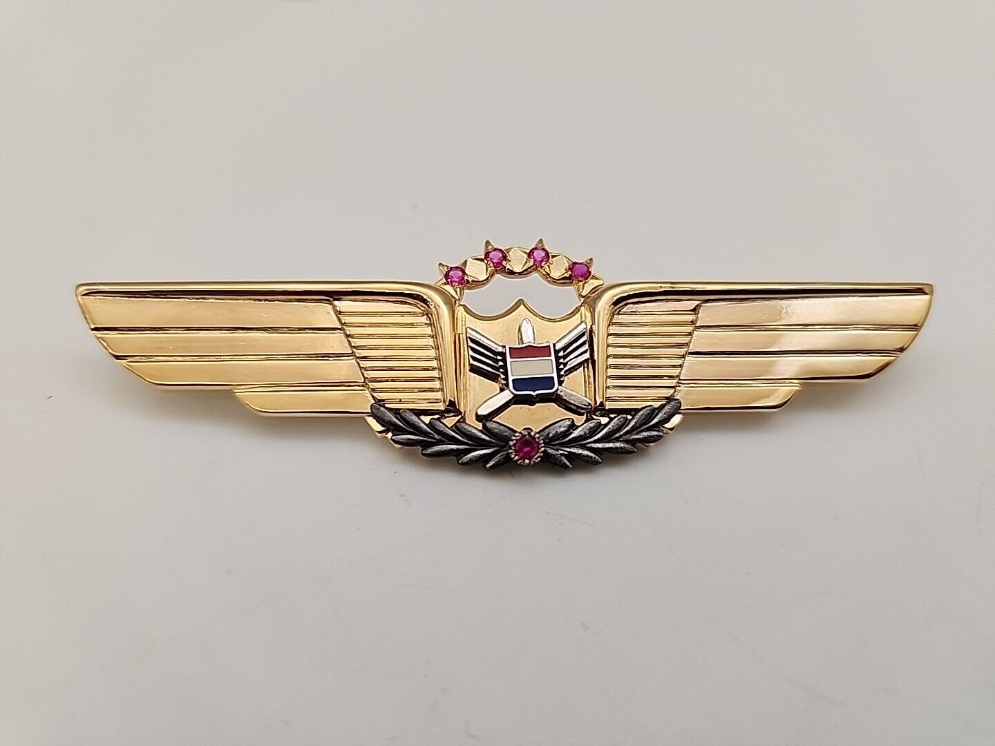 United Airlines Captain Pilot Wings 5 Amethyst Stones 50 Years Female 1970s 