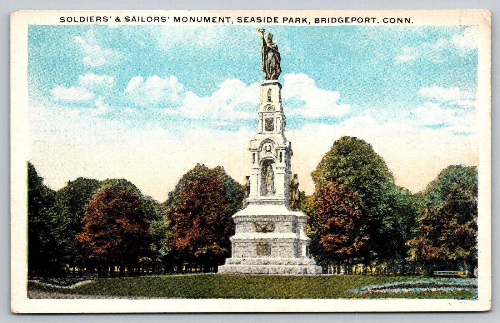 Connecticut Postcard Early 1900s Original Rare Soldier Sailor Monument