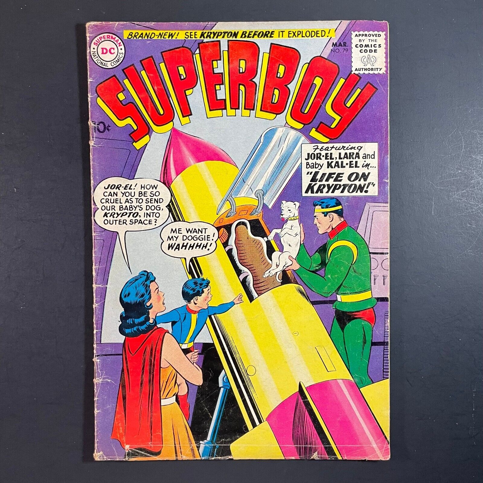 Superboy 79 Silver Age DC 1960 Curt Swan cover Krypto comic book Jerry Siegel