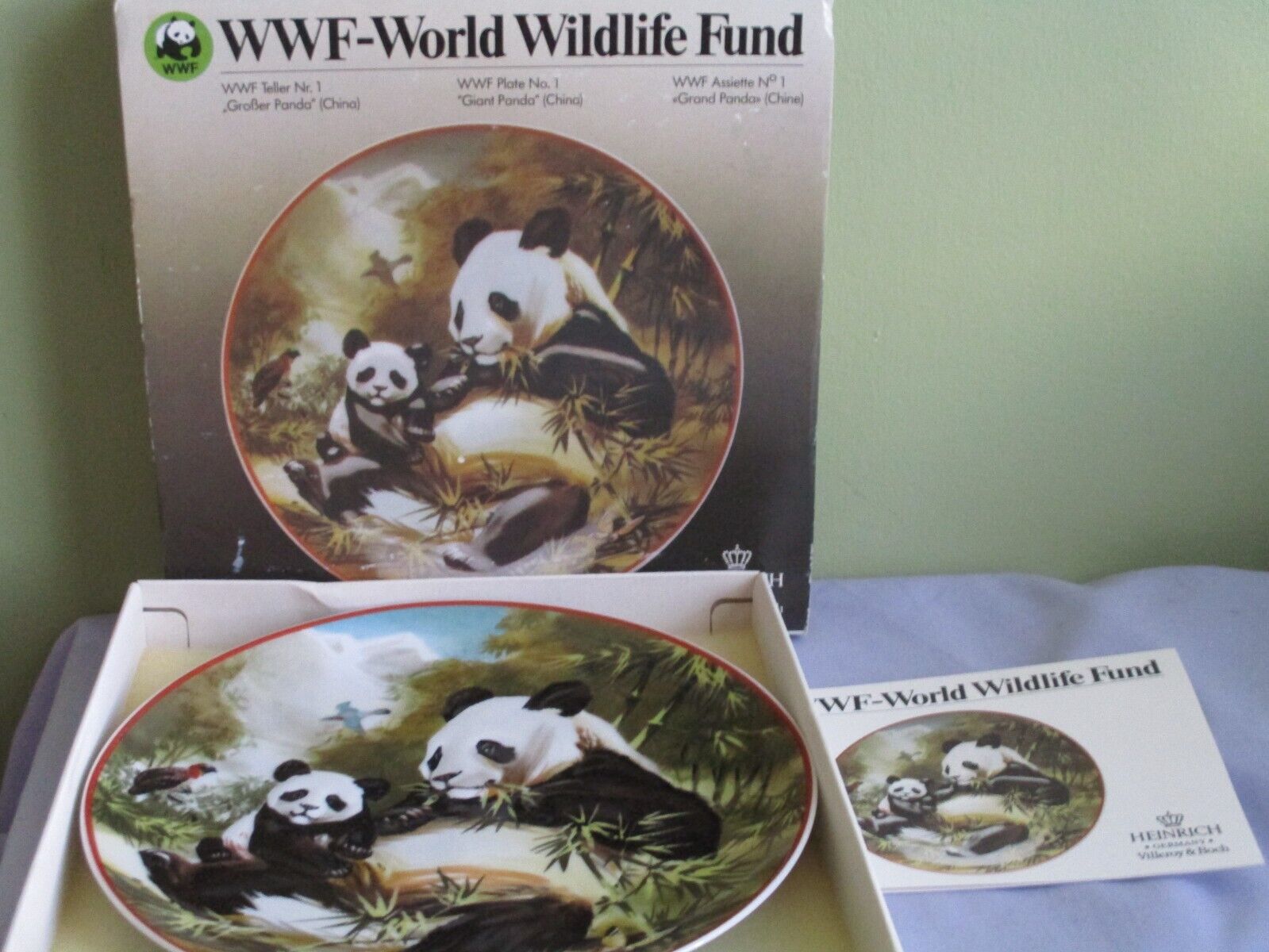 HEINRICH GERMANY VILLEROY & BOCH WWF PANDA PLATE MULTI COLOURED