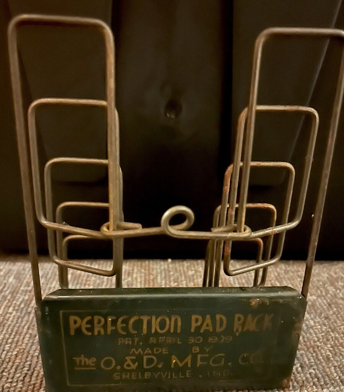Vintage Perfection Pad Rack Made By The O&D MFG Company 1929 Antique