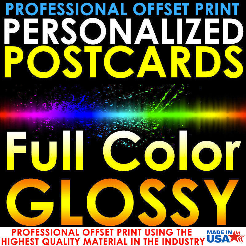 1000 PERSONALIZED CUSTOM PRINTED 3X5 POSTCARDS FULL COLOR UV GLOSS PROFESSIONAL