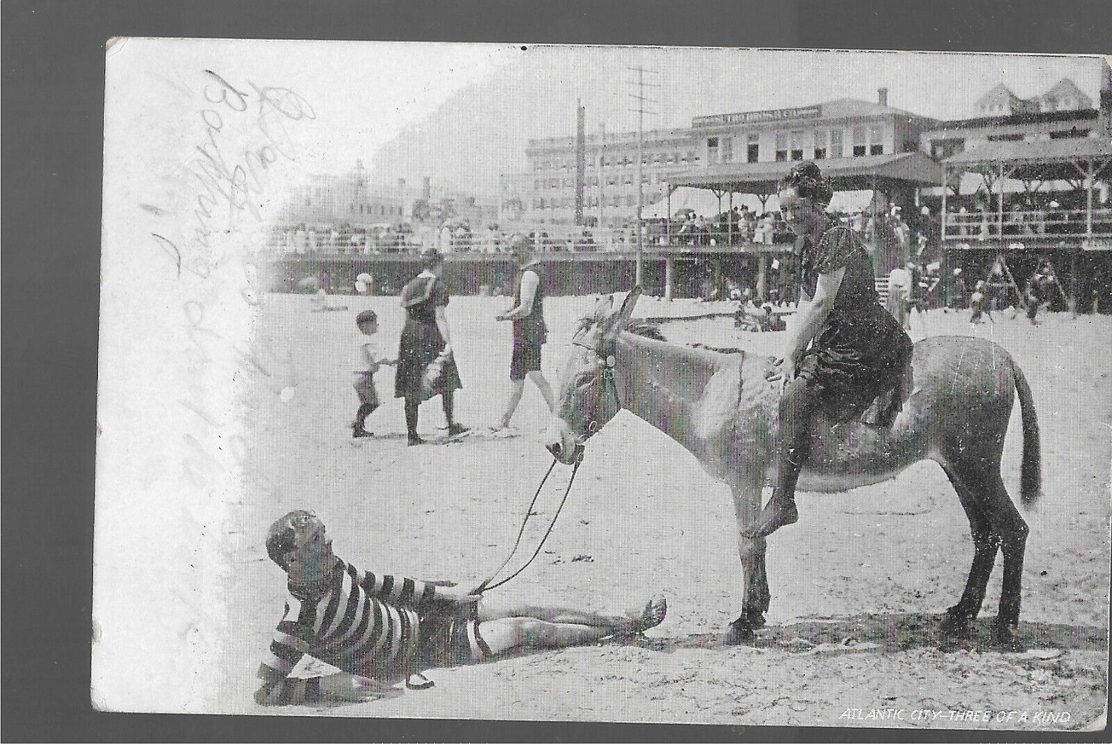 1906 Postcard, Atlantic City Three of a Kind Postcard