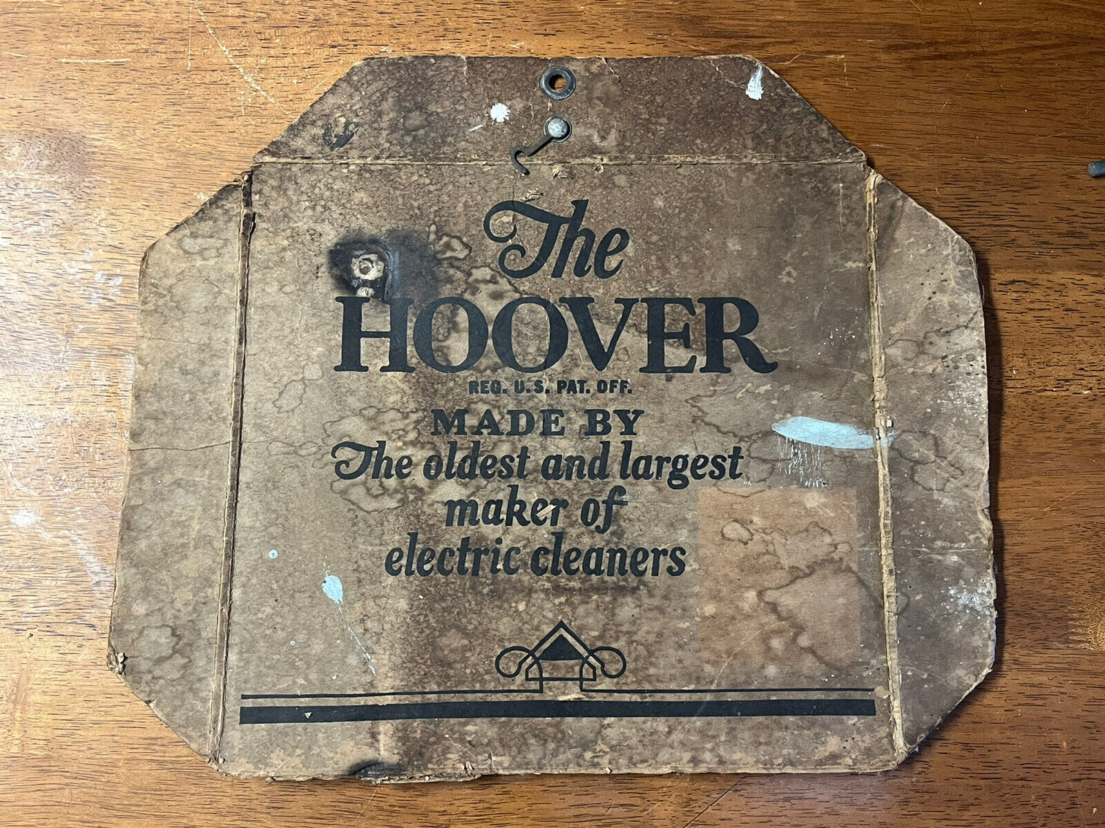 Antique The Hoover Vacuum Cleaner Delivery Case Cardboard Double Sided Advert