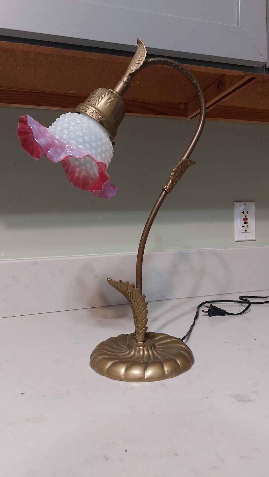 Antique Victorian Era Brass Desk Lamp 