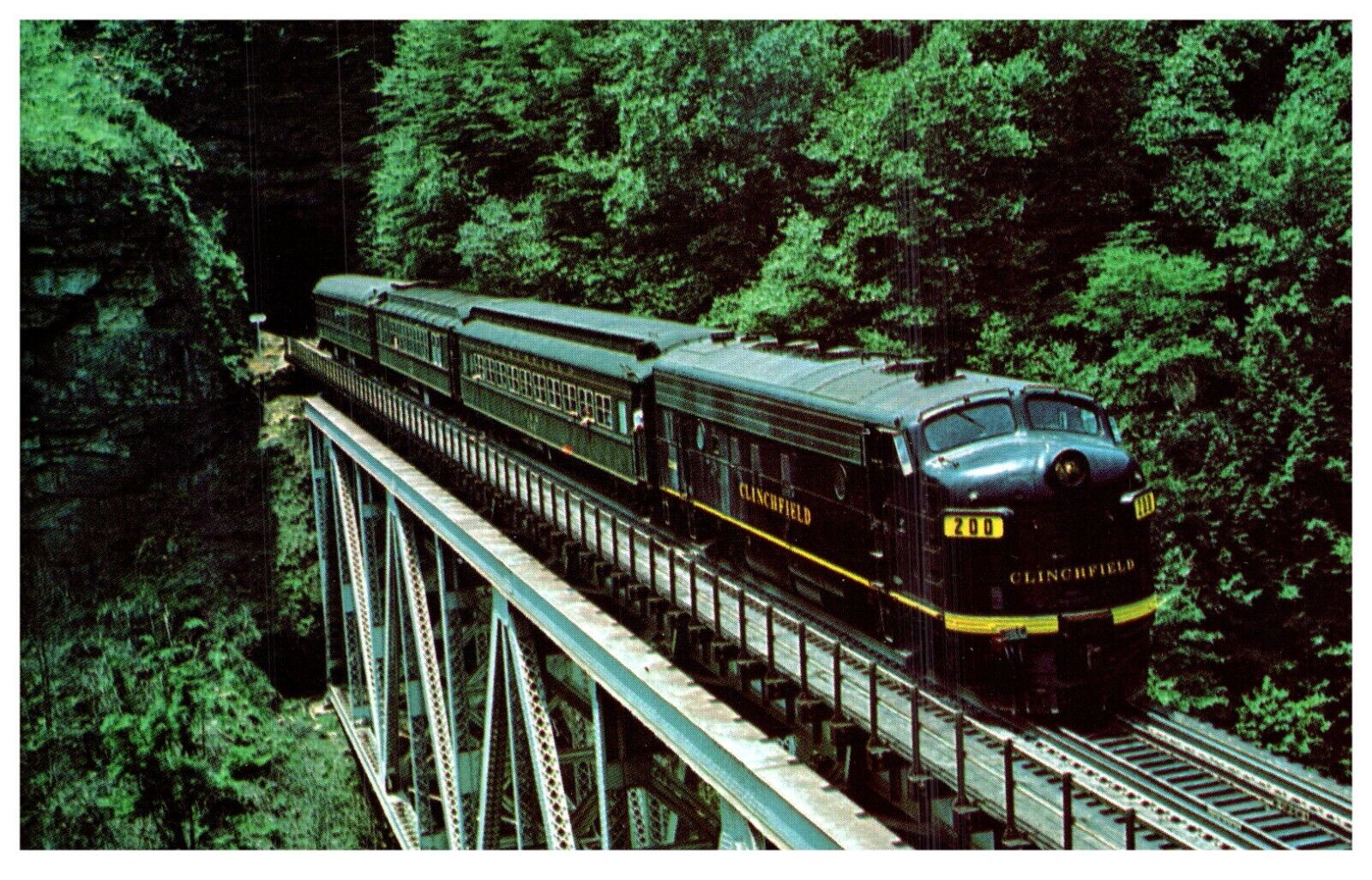 Clinchfield Railroad Train Locomotive #200- Photo 1975- Vintage Postcard-M2-36