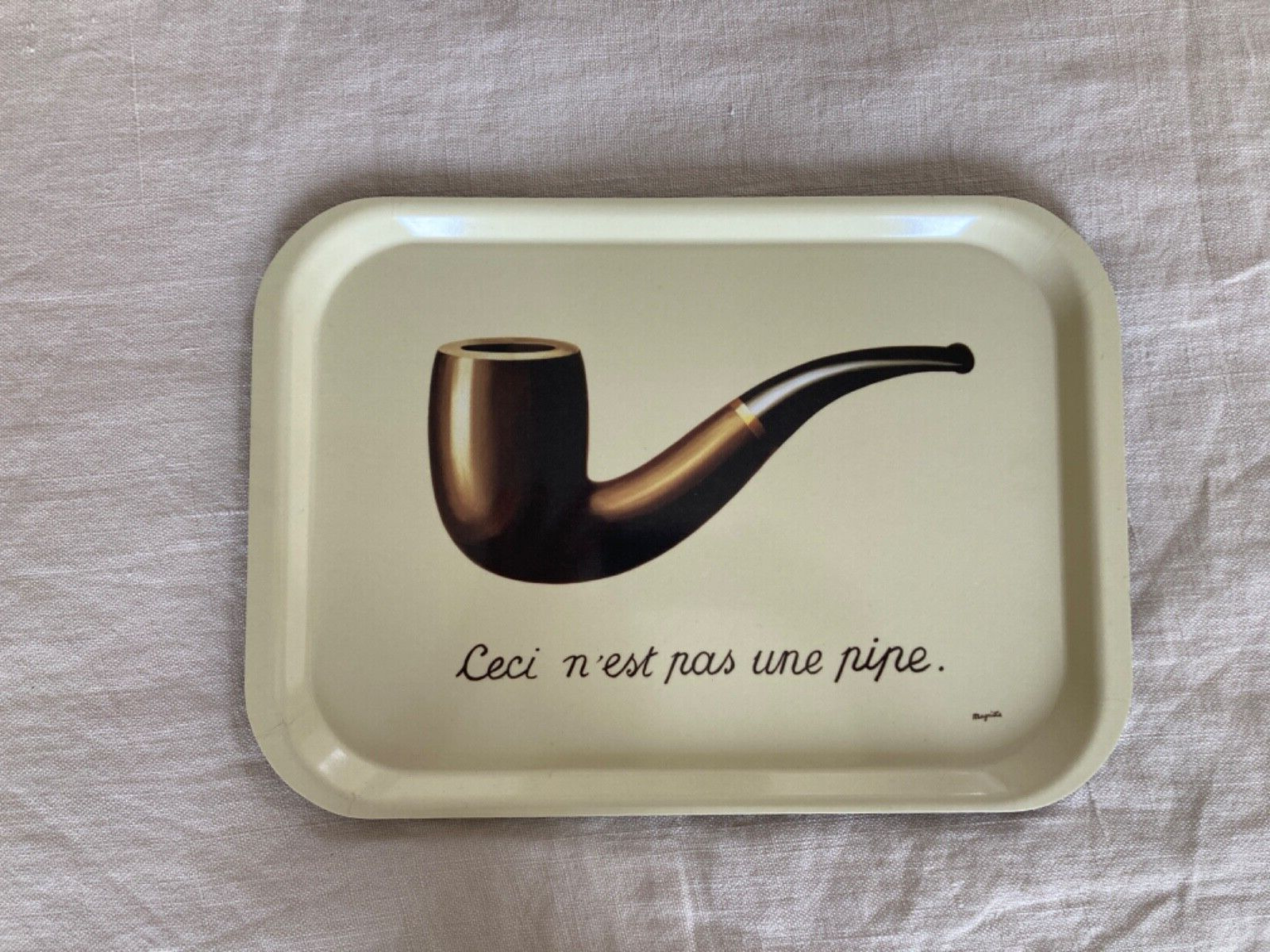 rene magritte the treachery of images bar tray RARE