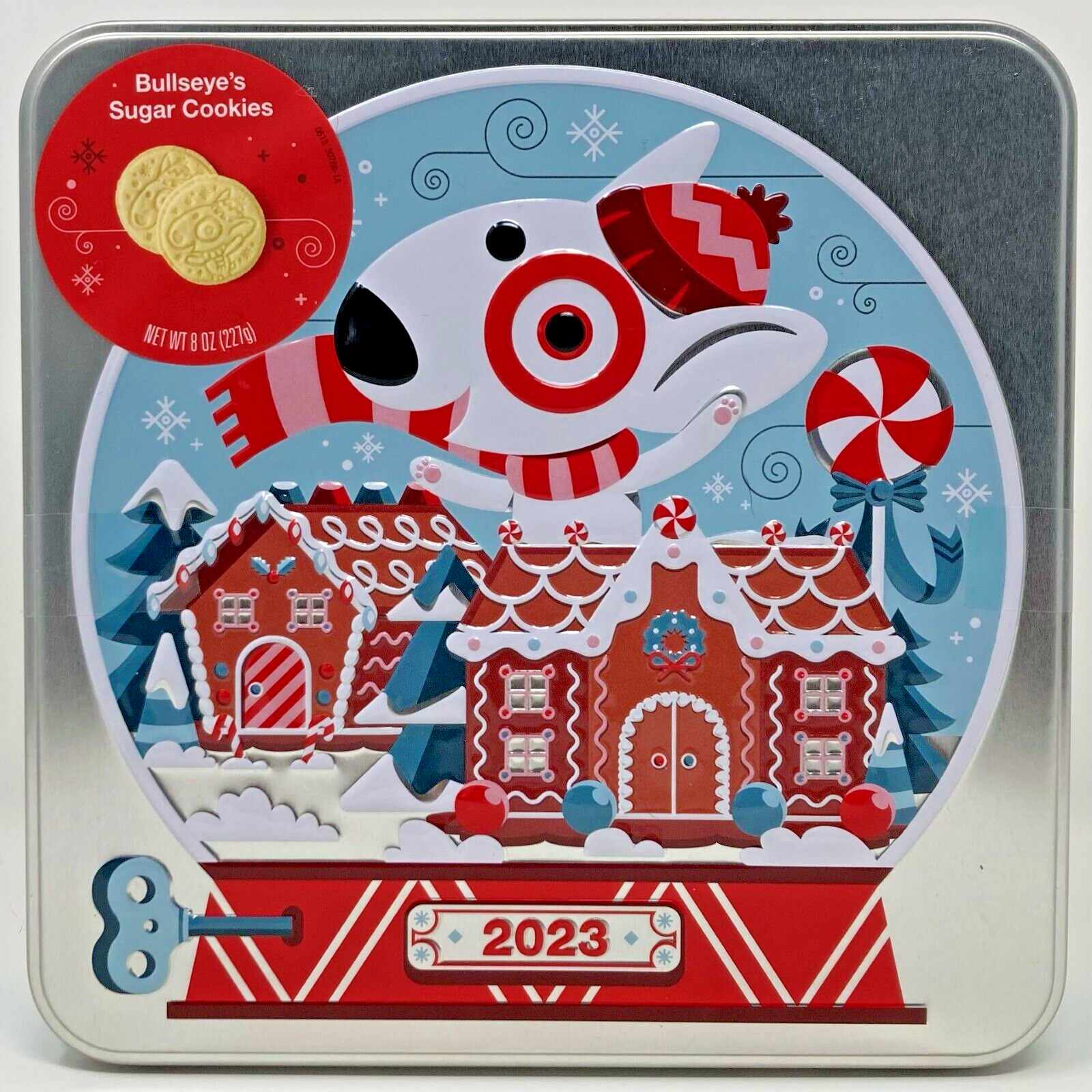 Target 2023 Holiday Collectible Tin w/ Bullseye's Sugar Cookies New Sealed