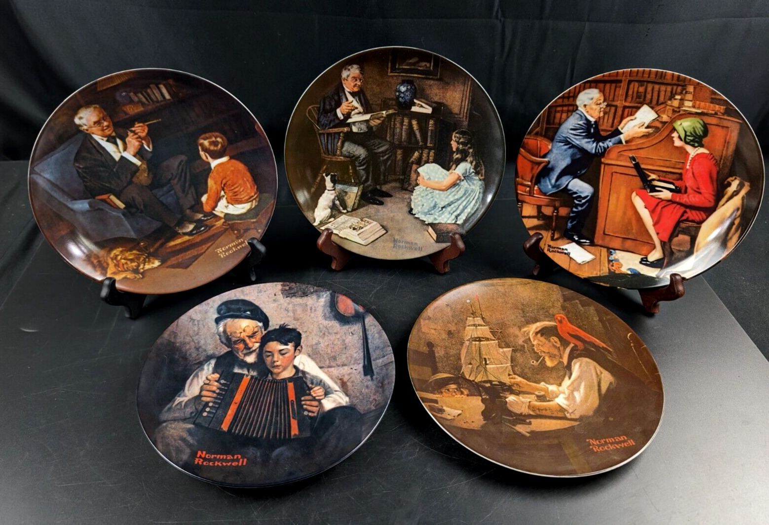 (Lot of 5) Norman Rockwell Collectors Plates, Heritage Collection, Edwin Knowles