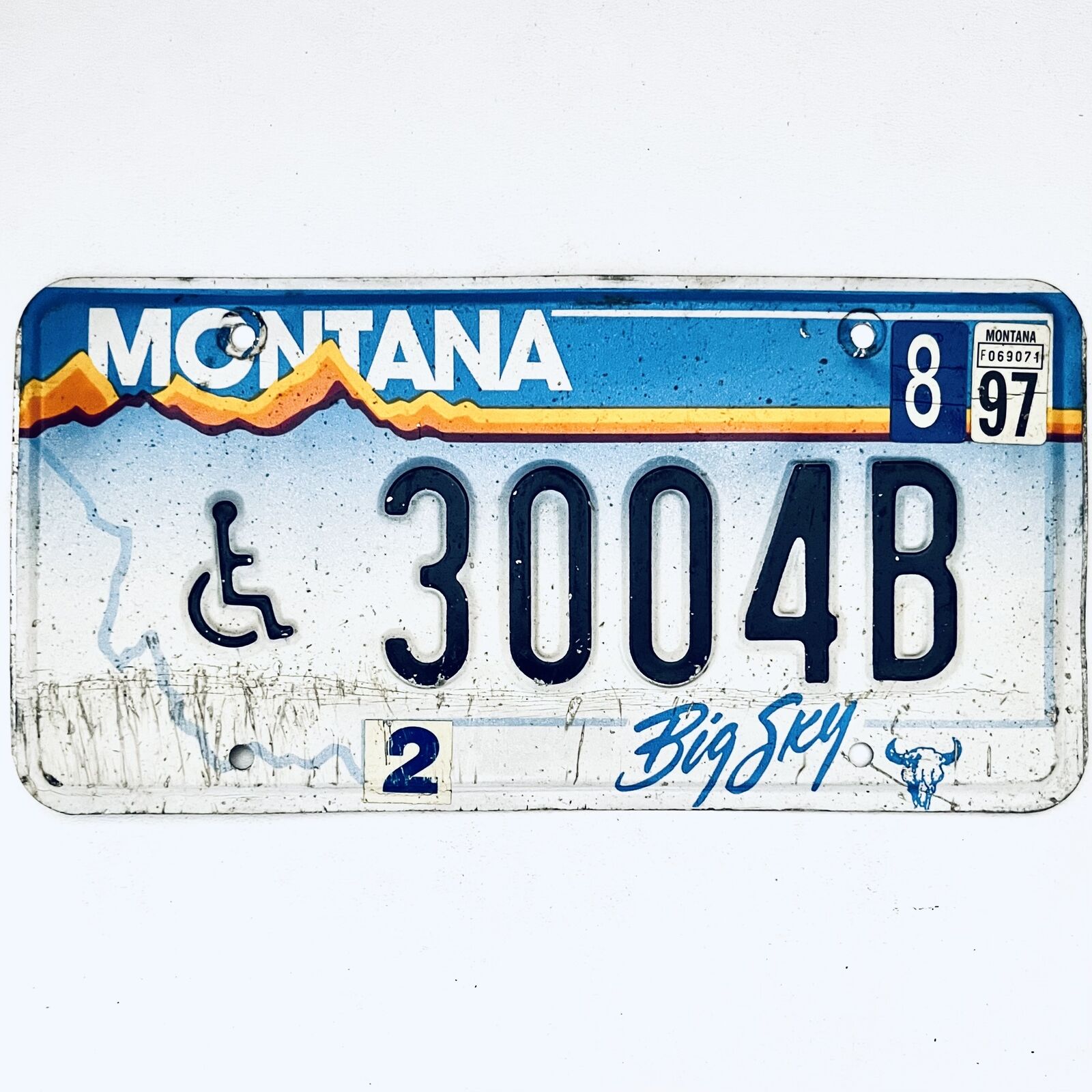 1997 United States Montana Big Sky Disabled License Plate 3004B