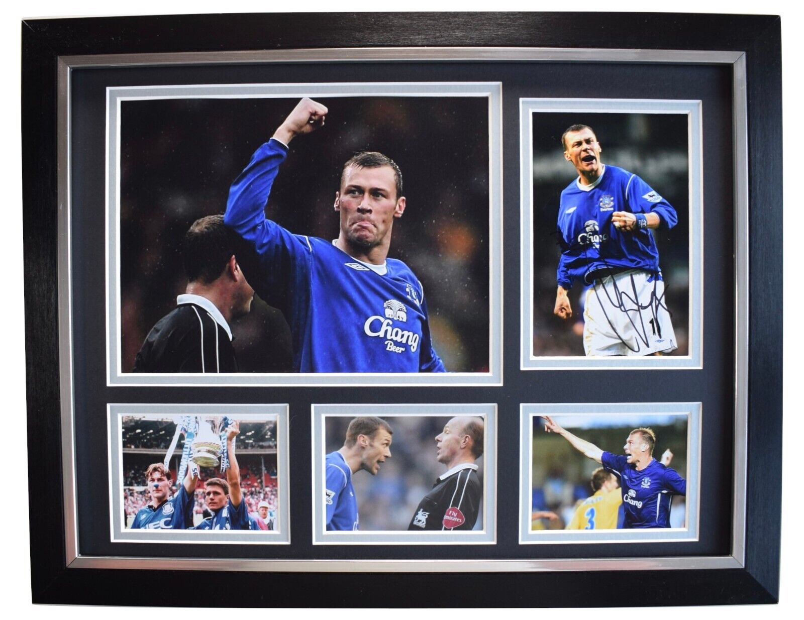 Duncan Ferguson Signed Autograph framed 16x12 photo display Everton Football COA