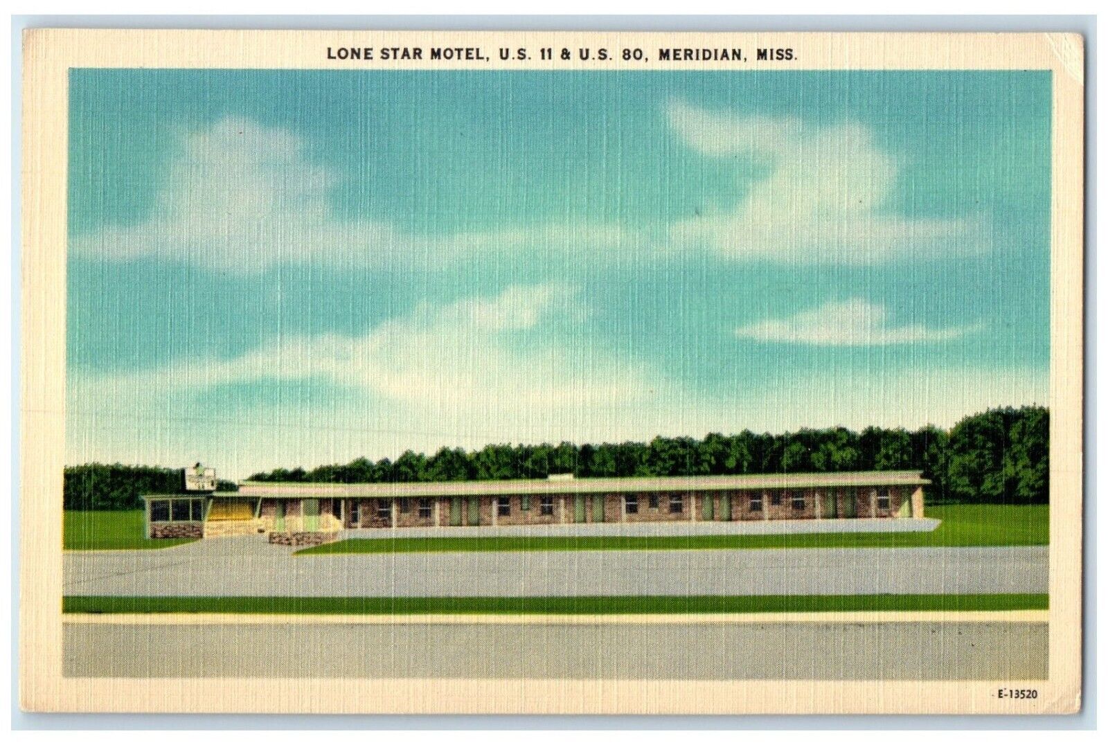 c1940 Lone Star Motel Tome Bailey Drive Meridian Mississippi MS Vintage Postcard