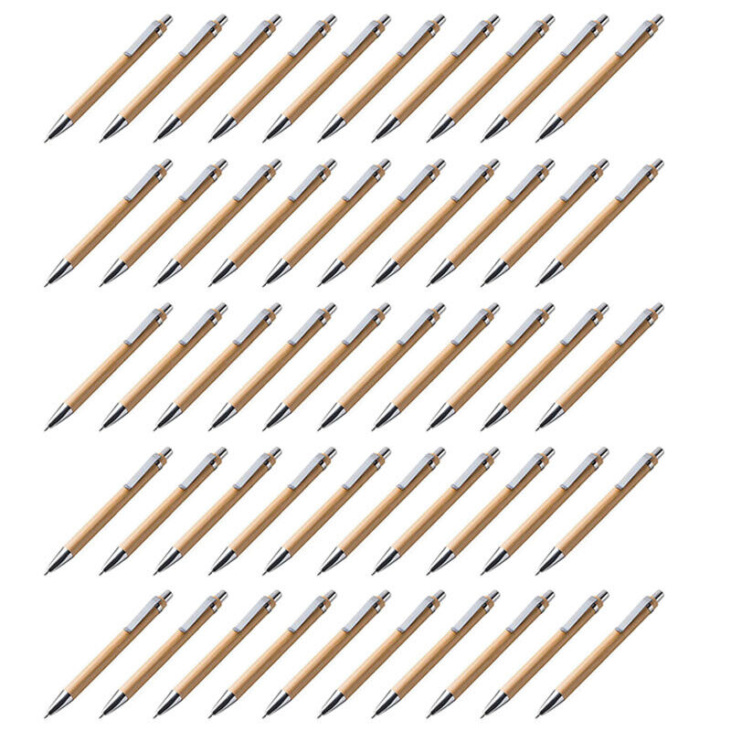 50Pcs/Lot Bamboo Ballpoint Pen Stylus Contact Pen Office & School Supplies & WT7