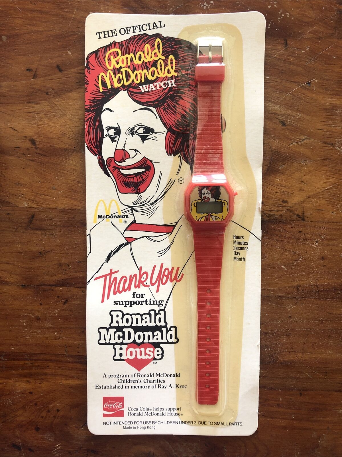 Ronald McDonald/Coca Cola Watch In Original Package Sealed Vintage 1984 Red Band