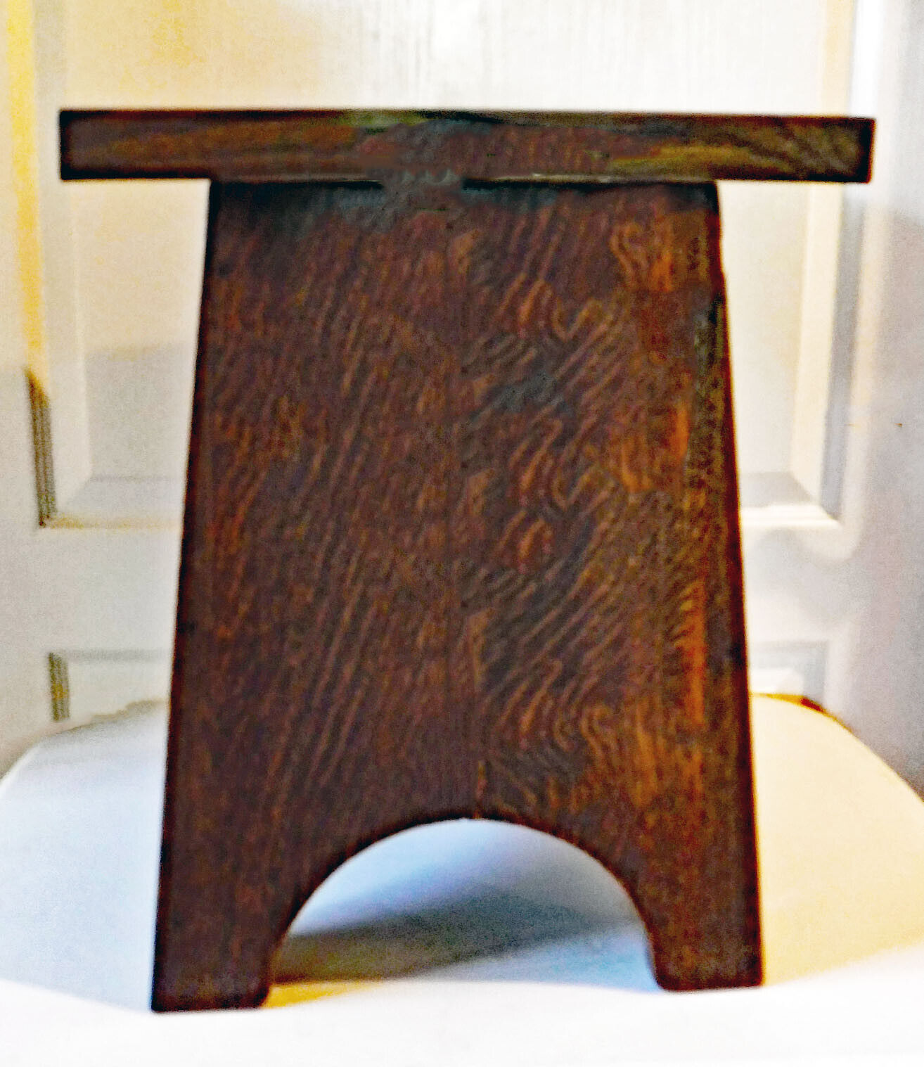 Arts & Crafts Mission Antique Heavy Quartersawn Oak Tabouret Side Table, 1910