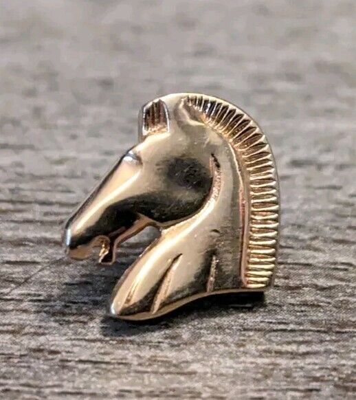 Vintage Avon Small Gold-Tone Horse Head Equestrian Collectible Lapel Pin Tie Pin