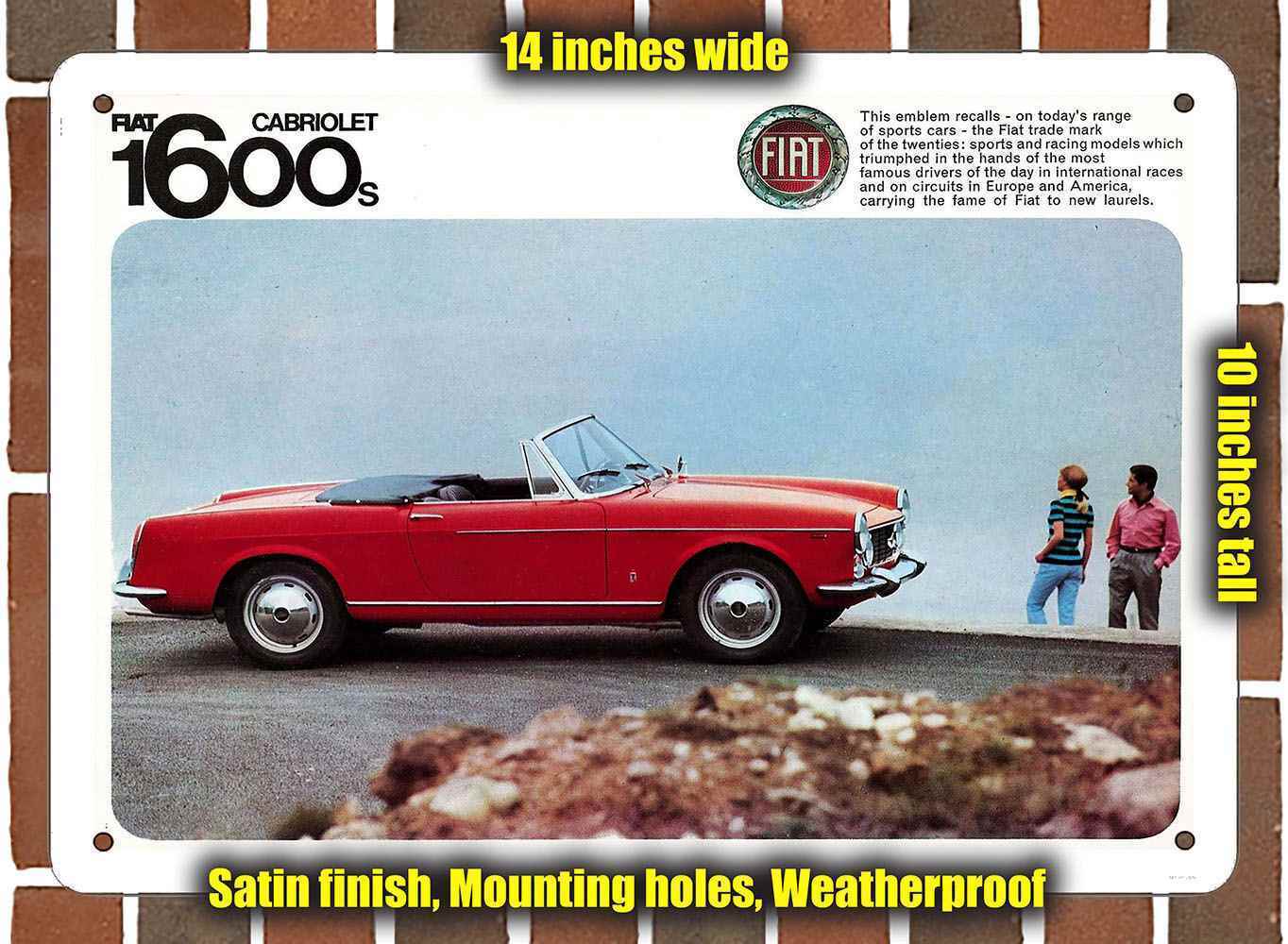 Metal Sign - 1963 Fiat 1600S Cabriolet- 10x14 inches