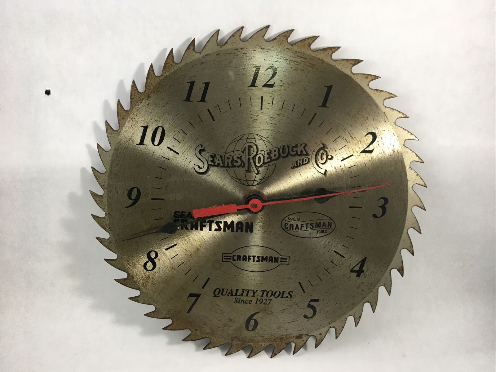 Sears and Roebuck Craftsmen Saw Blade Wall Clock Advertising Sign