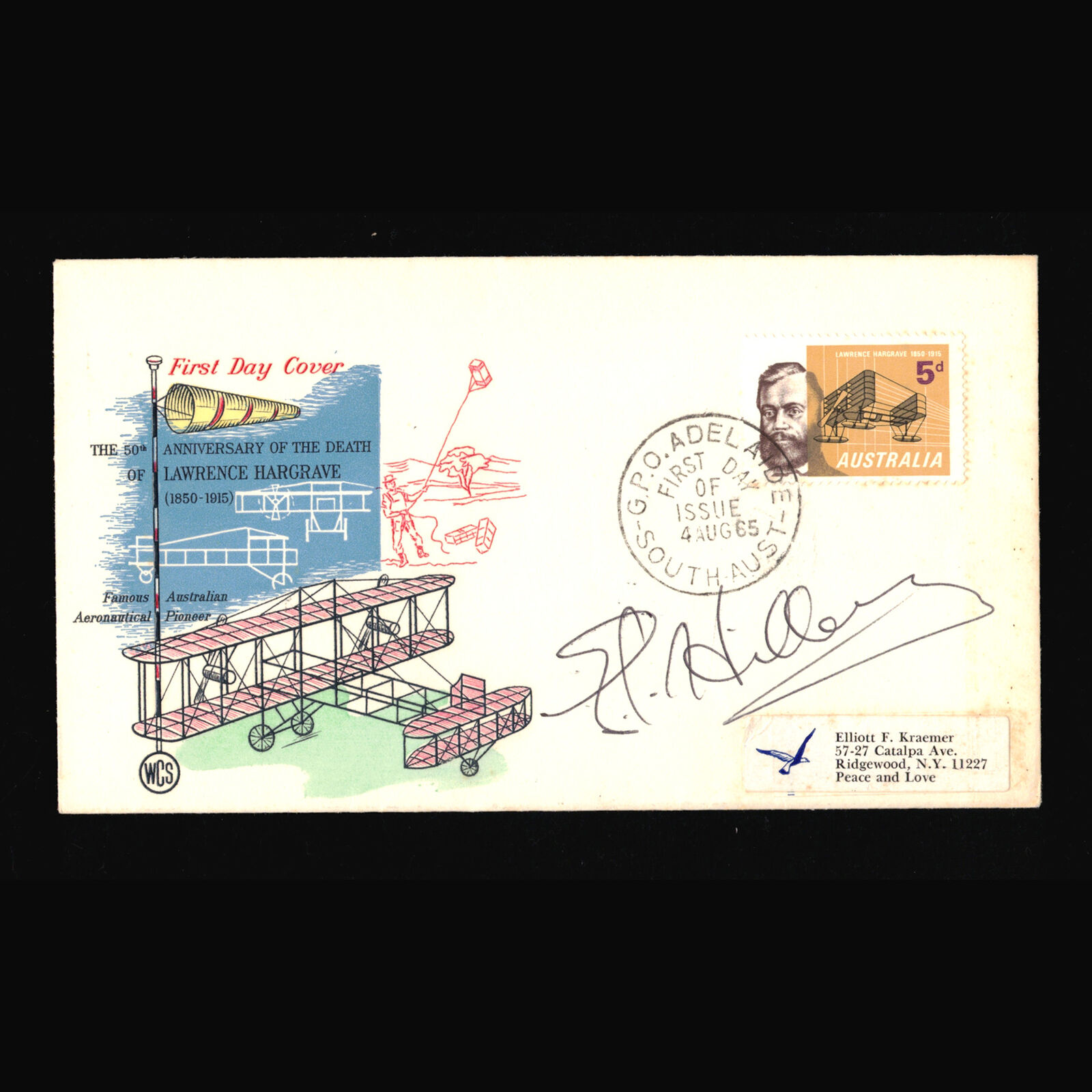 1965 Sir Edmund Hillary signed authentic autographed commemorative cover +COA