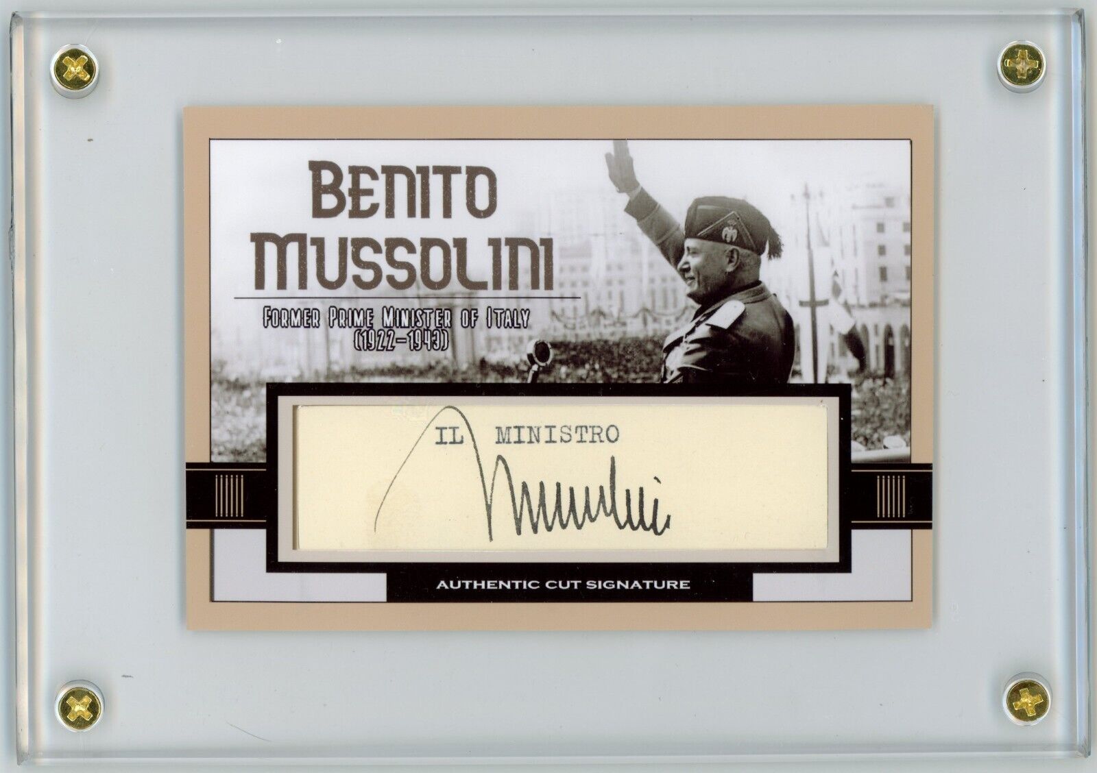 Benito Mussolini (Italy) ~ Signed Autographed Custom Trading Card ~ JSA LOA