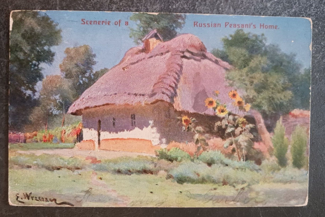 1906 postcard SCENERIE OF RUSSIAN PEASANT\'S HOME German American Novelty Art Ser