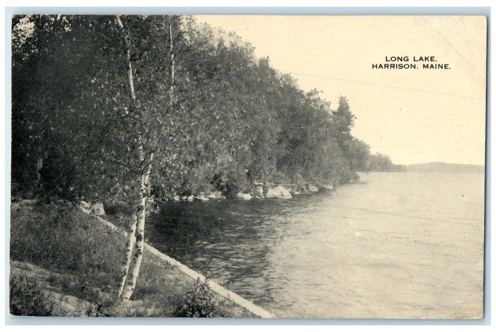 c1930's View Of Long Lake Harrison Maine ME Unposted Vintage Postcard