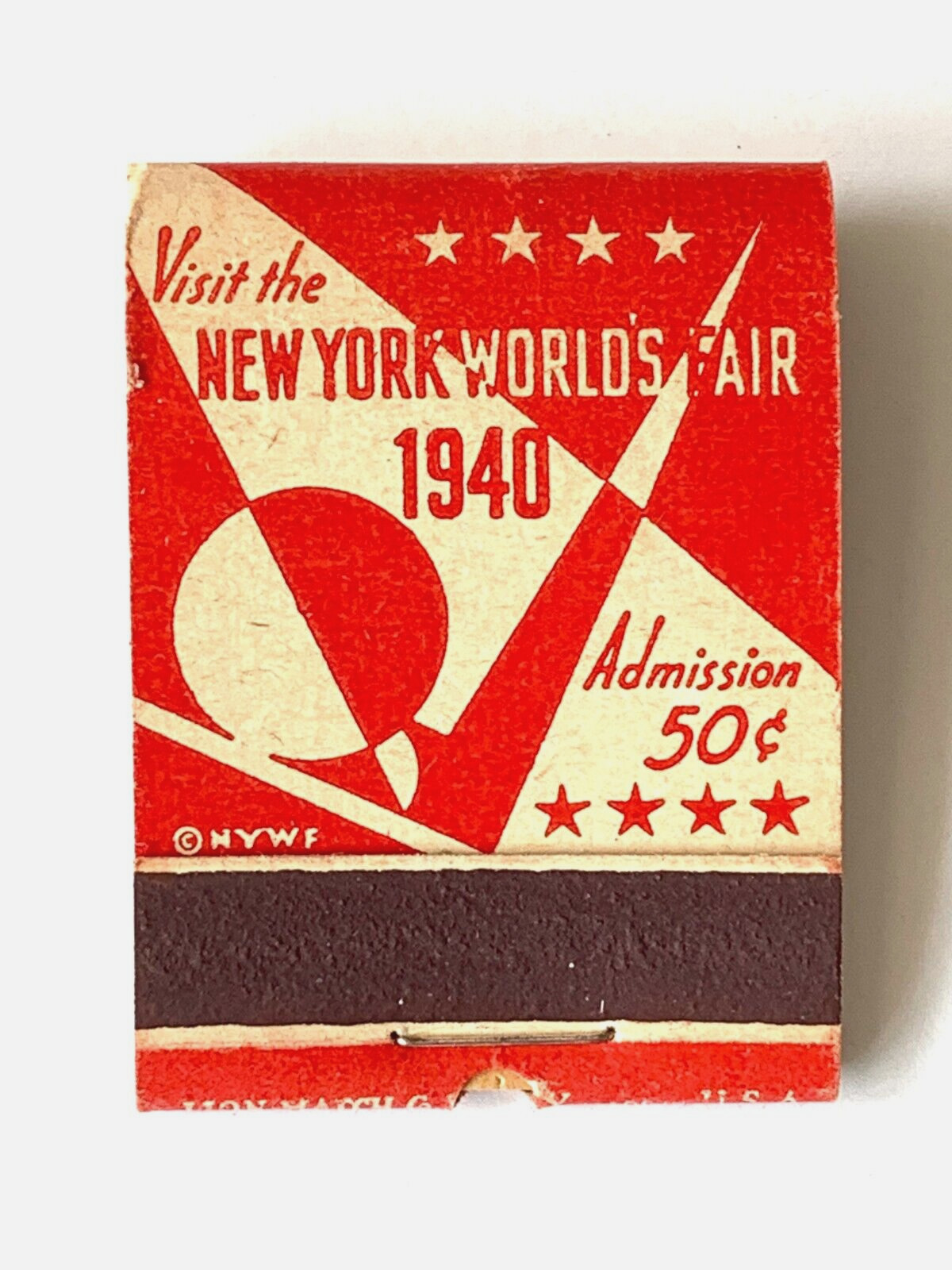 1939-40 New York World's Fair Modernist Design Match Book MINT Unstruck  Scarce