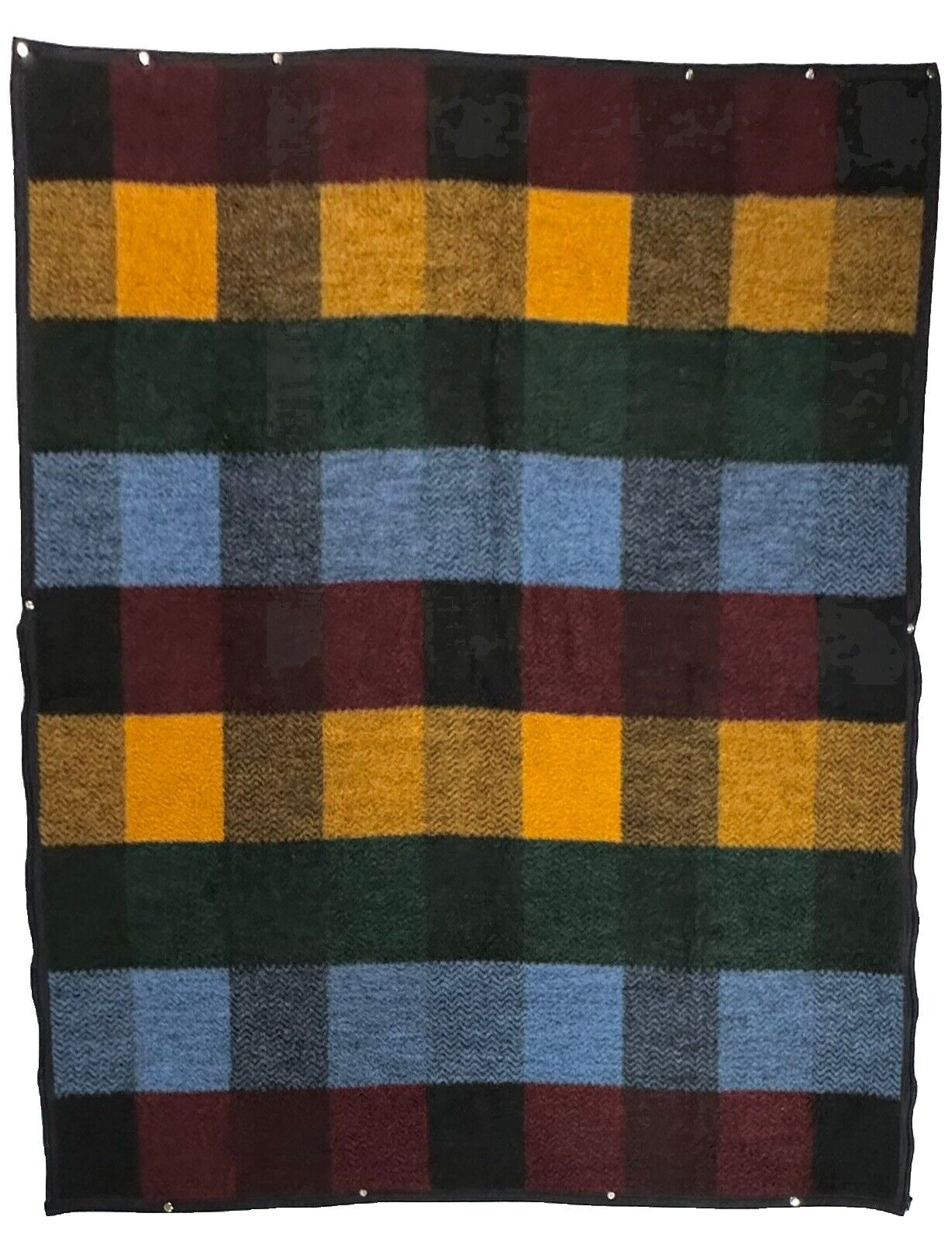 Vintage Biederlack Cuddle Wrap Stadium Camp Blanket Check Snap Zipper USA 54x63”