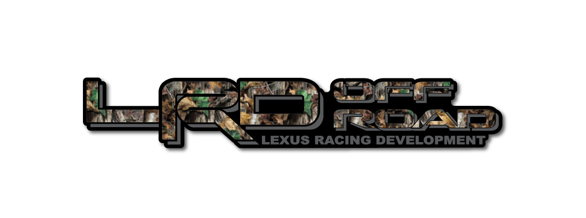 LRD LEXUS OFF ROAD RACING GX460 GX470 DECAL STICKER _ BLACK with REAL TREE CAMO