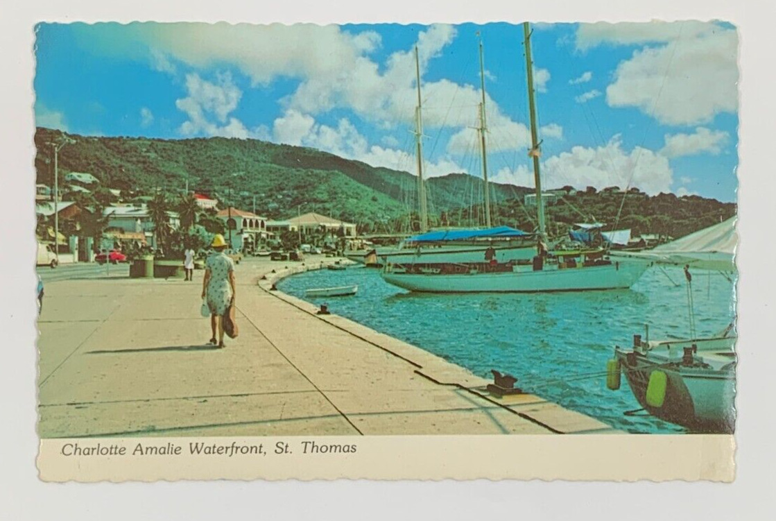 Charlotte Amalie Waterfront St. Thomas US Virgin Islands Postcard Unposted