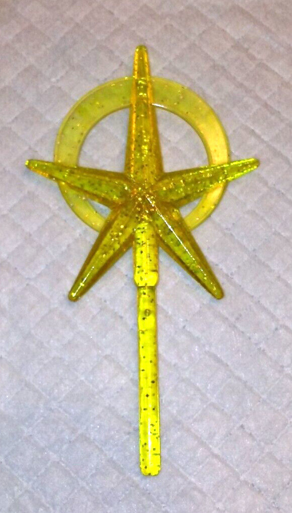 VINTAGE  REPO HALO GOLD STAR WITH GLITTER Ceramic Christmas Tree