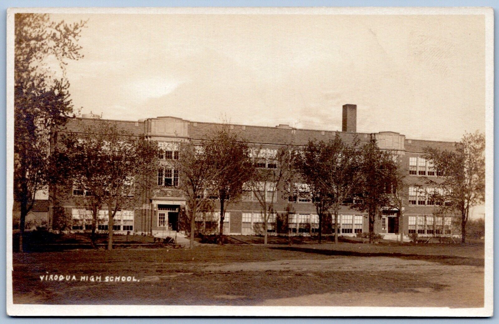 Postcard RPPC WI Viroqua Wisconsin High School AZO R52