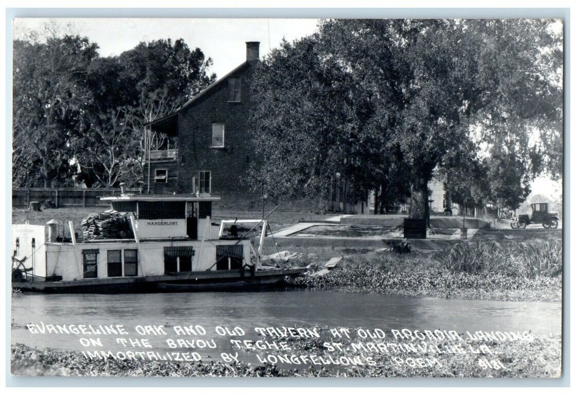 c1950's Old Tavern Arcadia Landing Bayou St. Martinville LA RPPC Photo Postcard