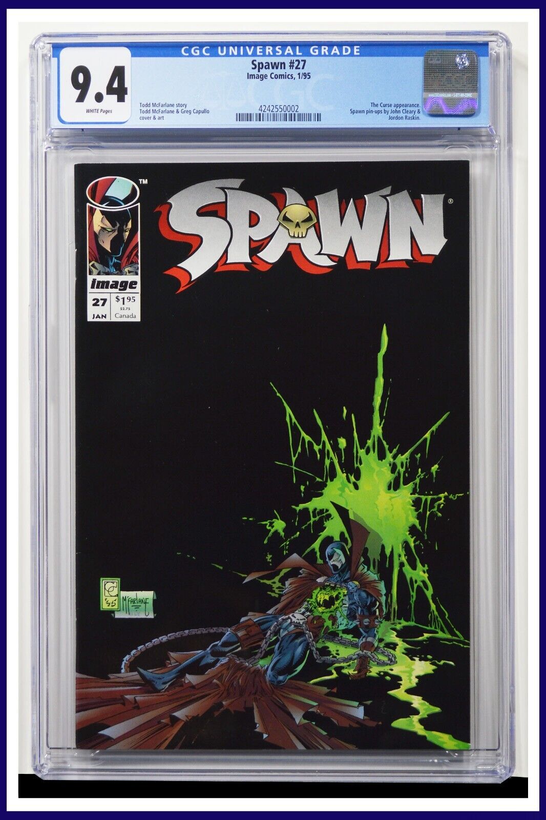 Spawn #27 CGC Graded 9.4 Image 1995 Todd McFarlane & Greg Capullo Comic Book.