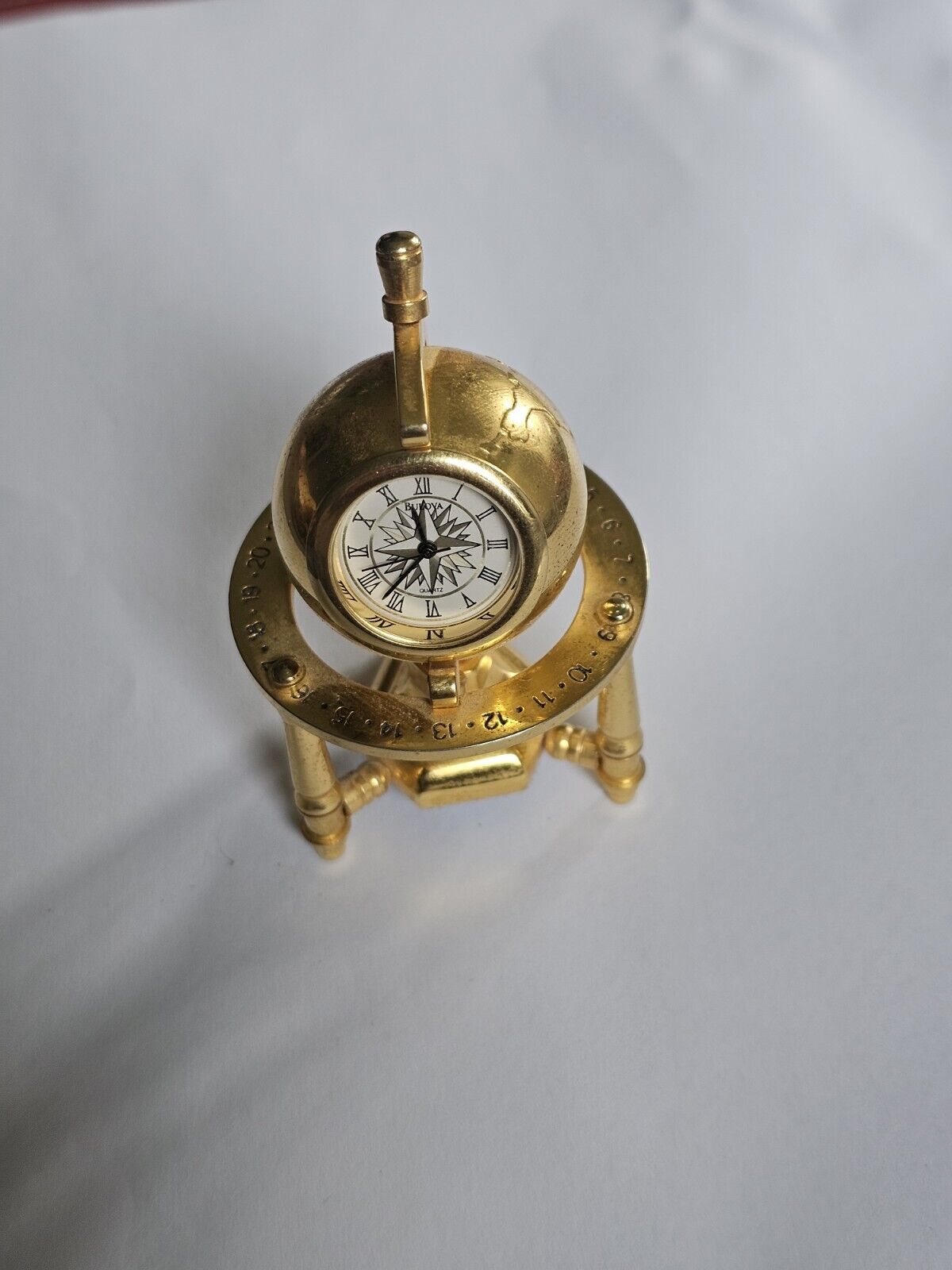 Bulova Quartz Miniature Clock Brass Planetarium Model B0573 New Batteries Needed