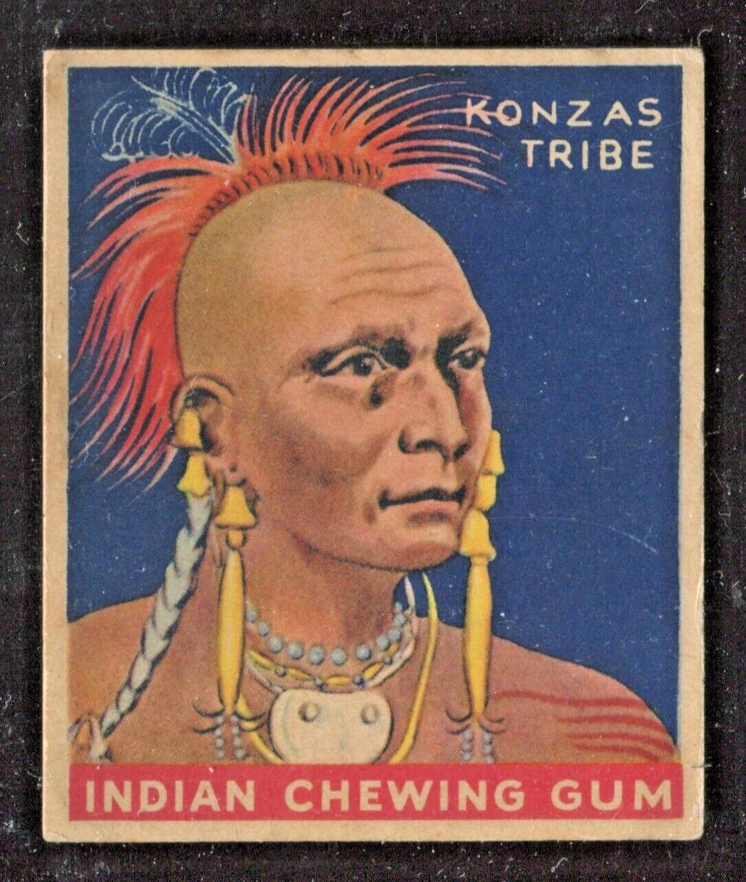 1933 Goudey Indian Gum #116 Series 288 Low Skip Chief Konzas Tribe NO Creases