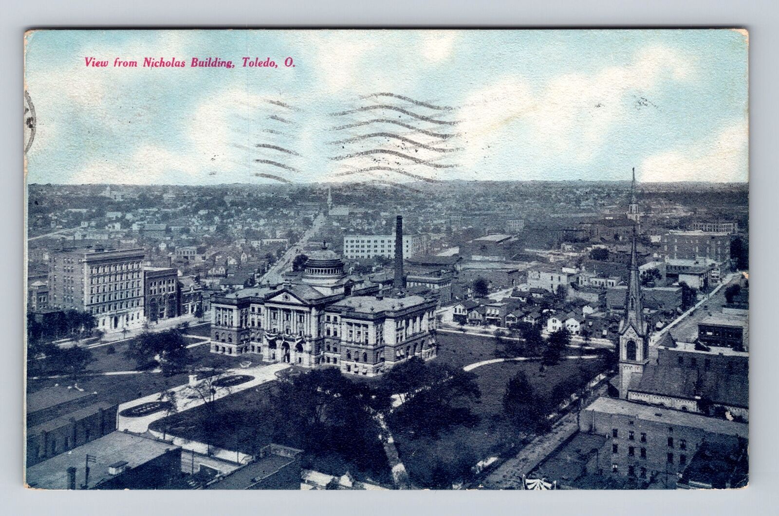 Toledo OH-Ohio, Birds Eye View of Toledo, Antique Vintage c1908 Postcard