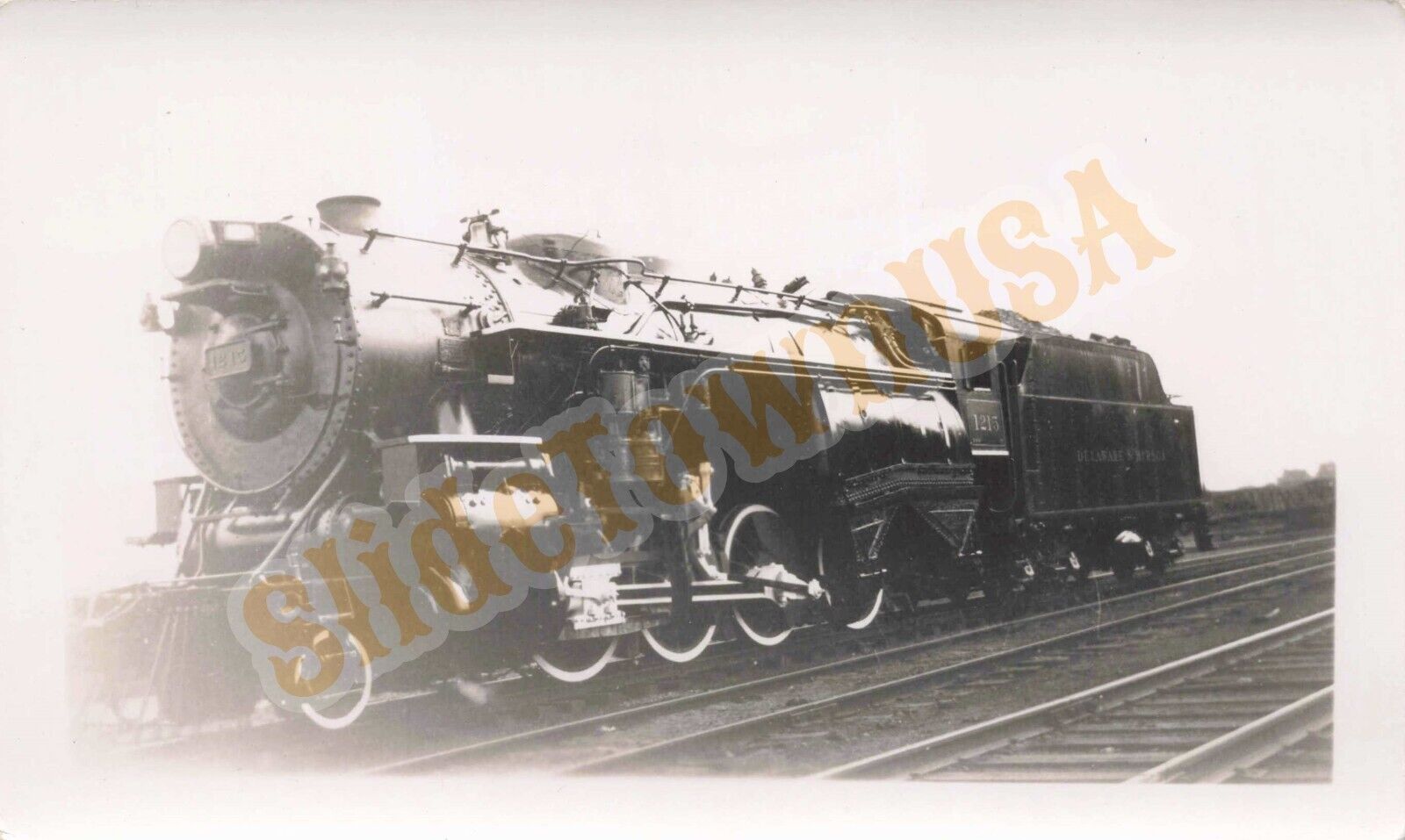 Vtg Train Photo 1215 Delaware & Hudson Steam Engine P00486
