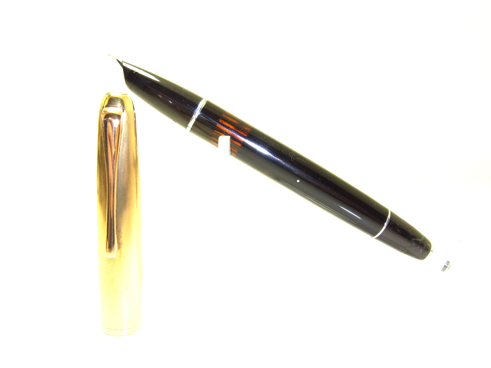 Excellent 1950´s Italian AURORA 88 Pistonfill Fountain Pen G/F Cap Flexy 14ct M